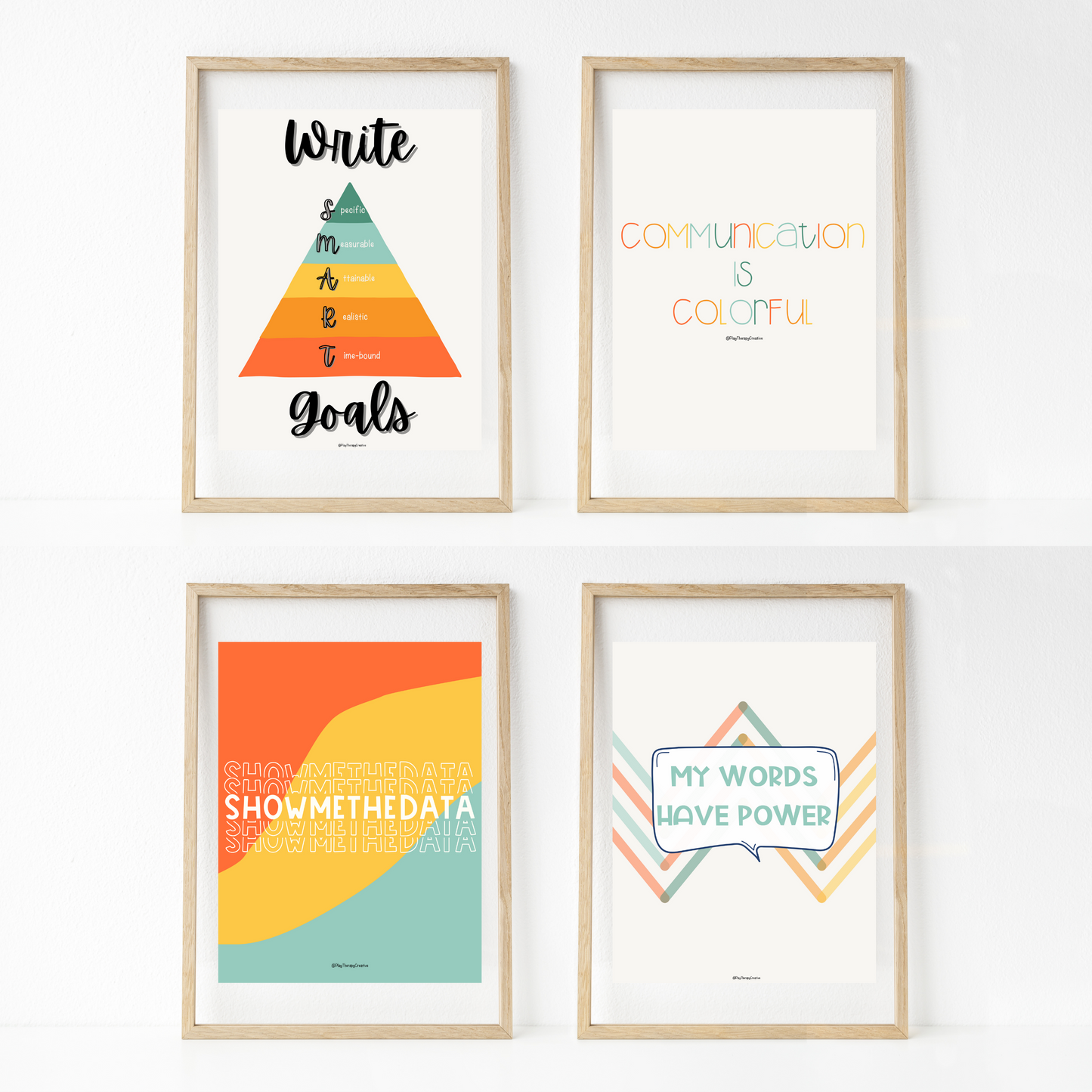 Orange Tulips Speech Room Wall Art- Set of 20