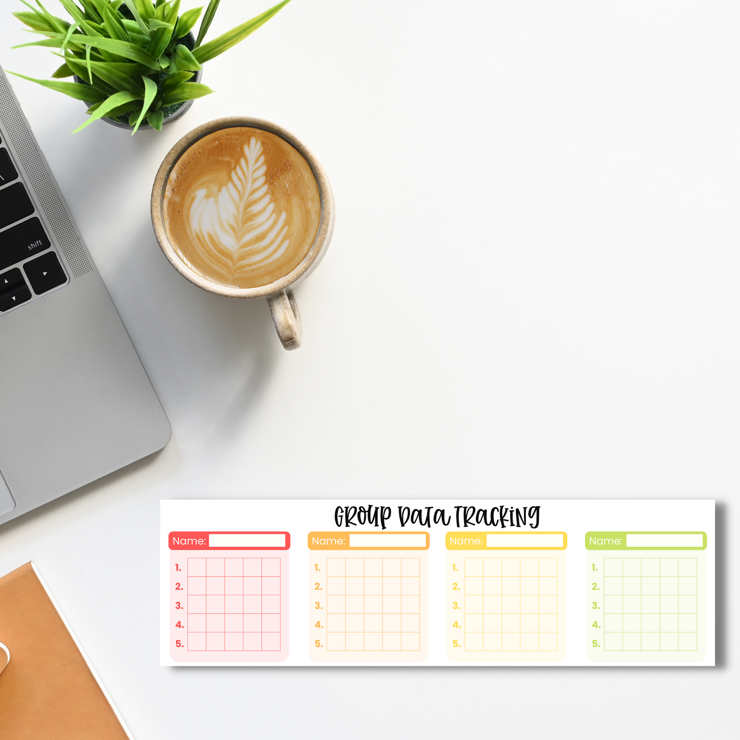 Warm Tones Group Data Tracker Sticky Notes