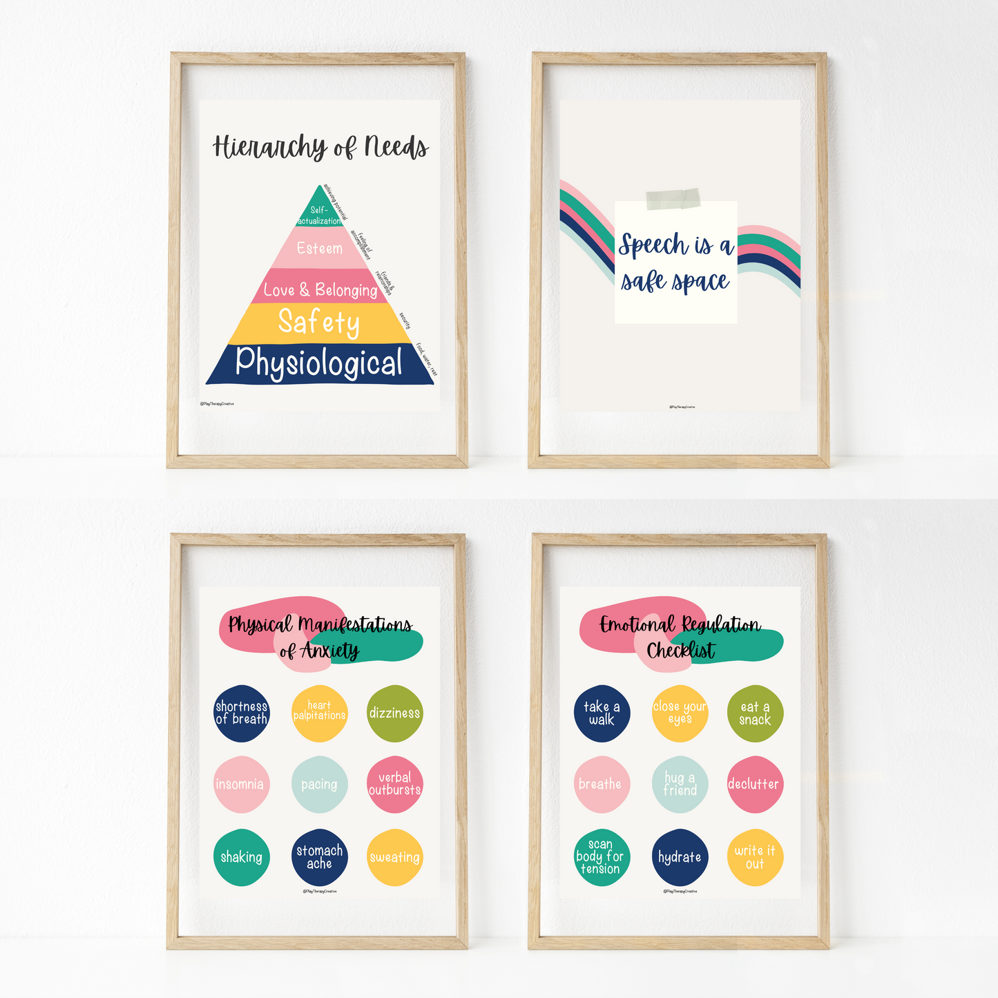 Blue Tulips Speech Room Wall Art- Set of 20