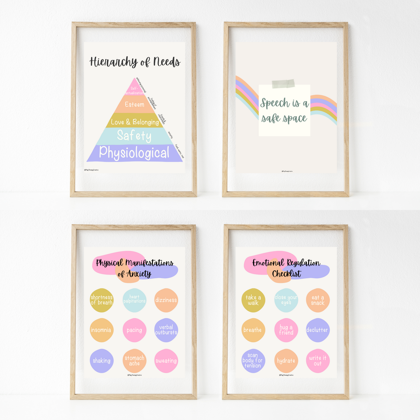 Bright Rainbow Speech Room Wall Art- Set of 20