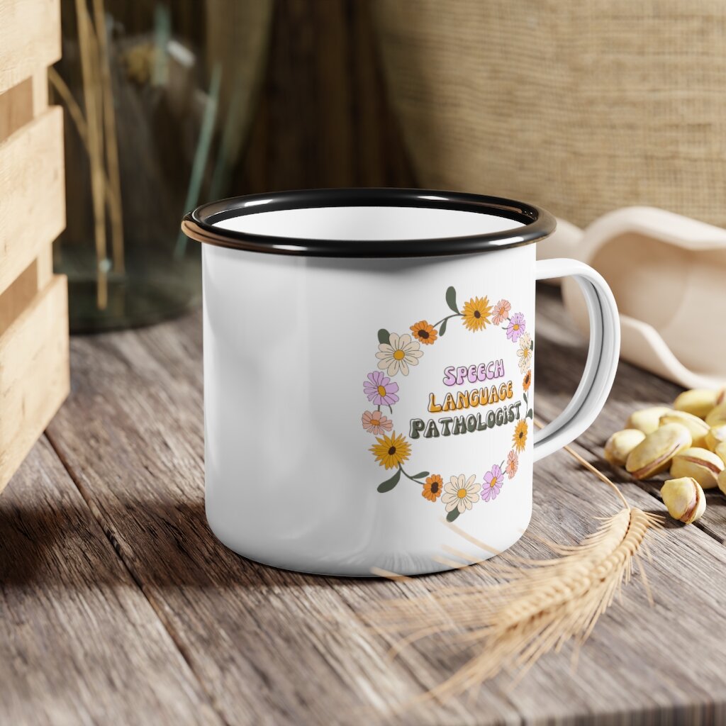 Customizable Floral Wreath Camp Mug 12oz