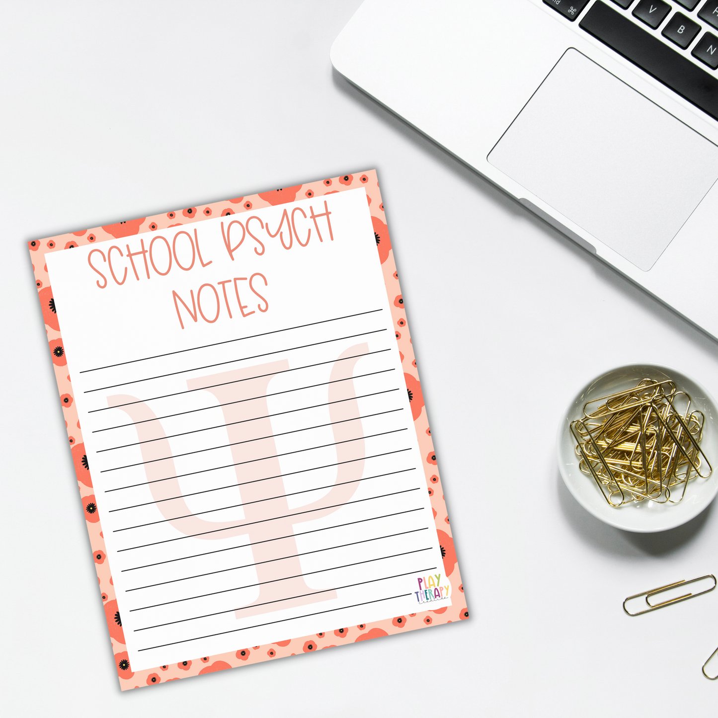 School Psych Floral Notepad