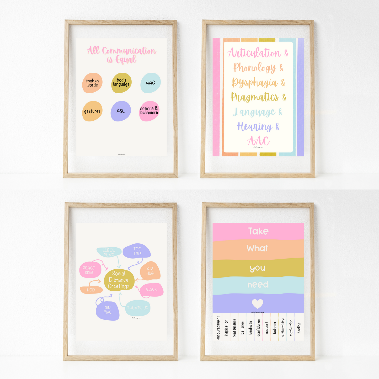 Bright Rainbow Speech Room Wall Art- Set of 20