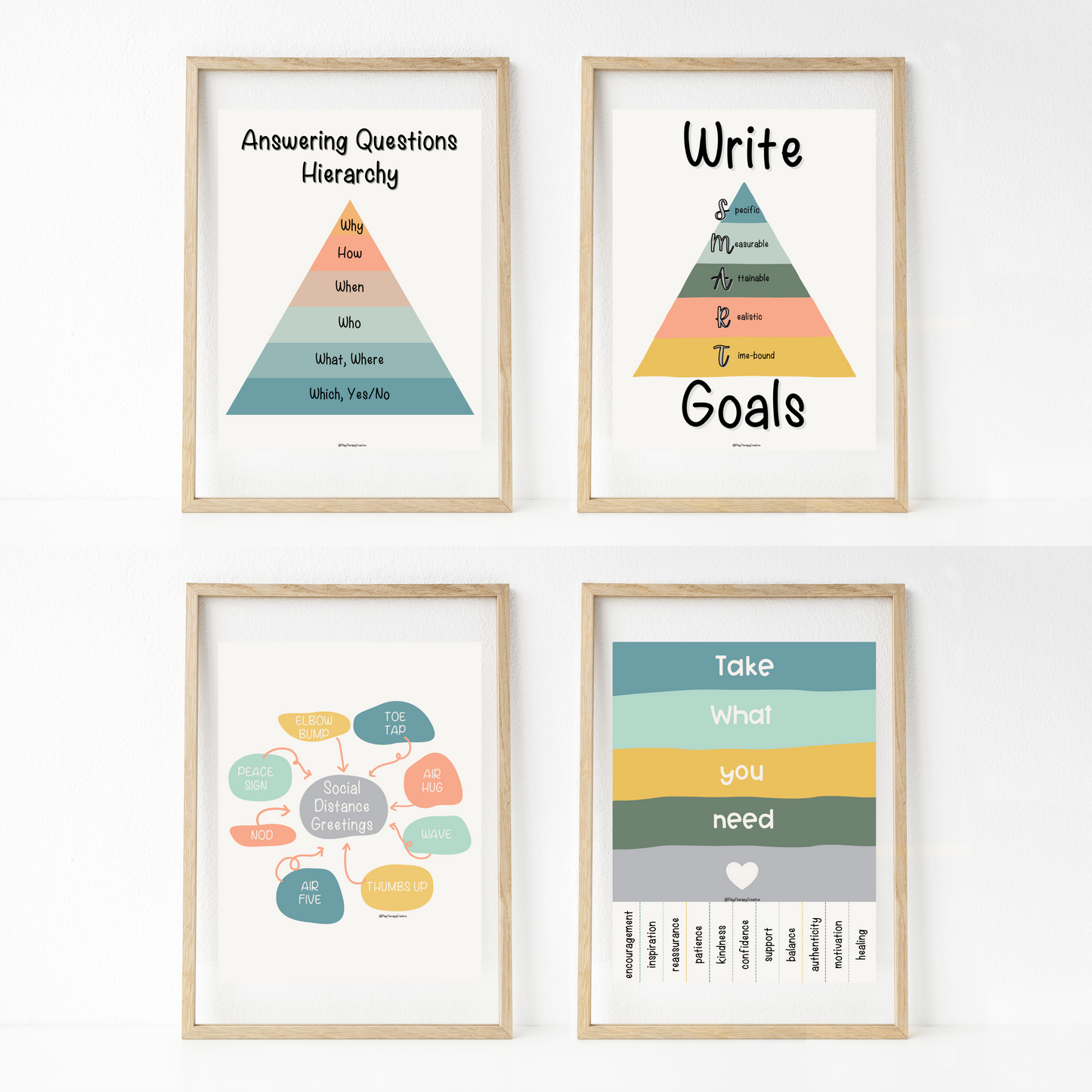 Muted Tones Speech Room Wall Art- Set of 20