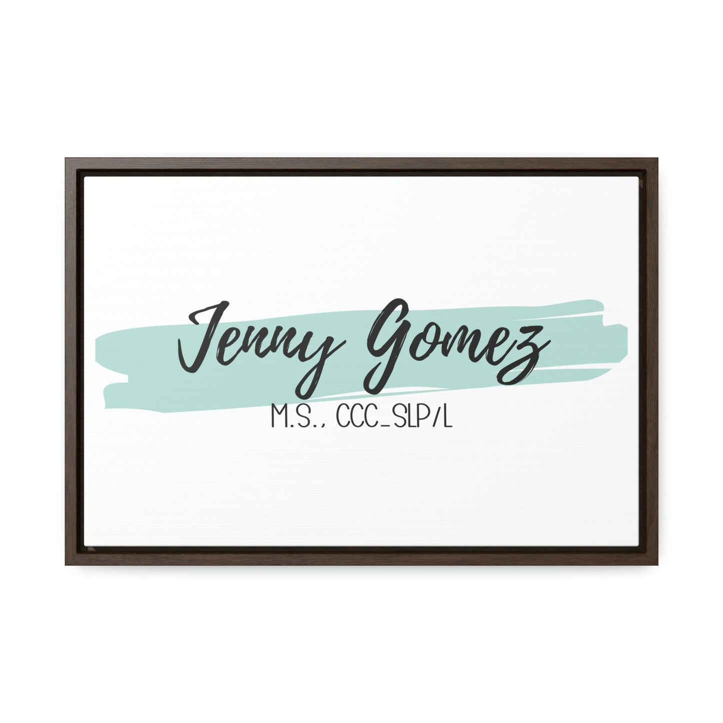 Light Teal Custom Framed Canvas (18 x 12 in)