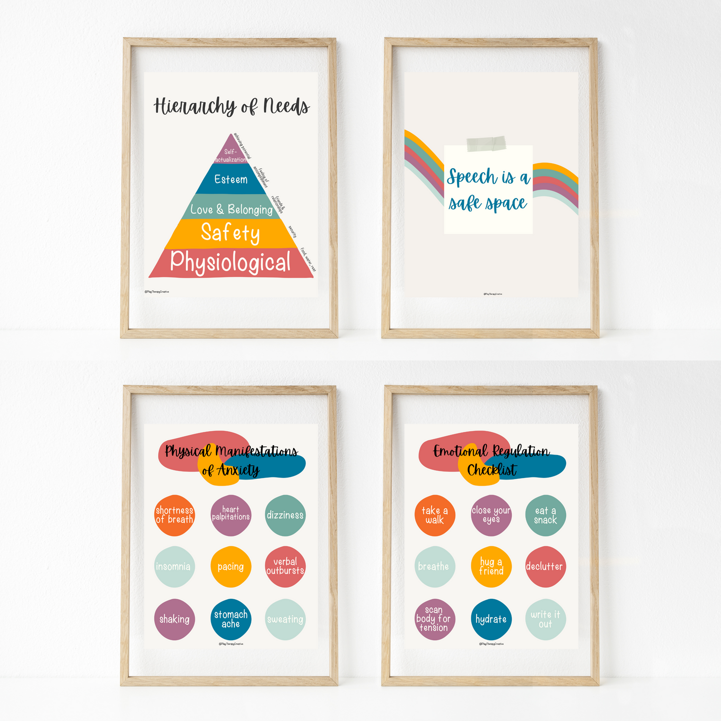 Retro Floral Speech Room Wall Art- Set of 20
