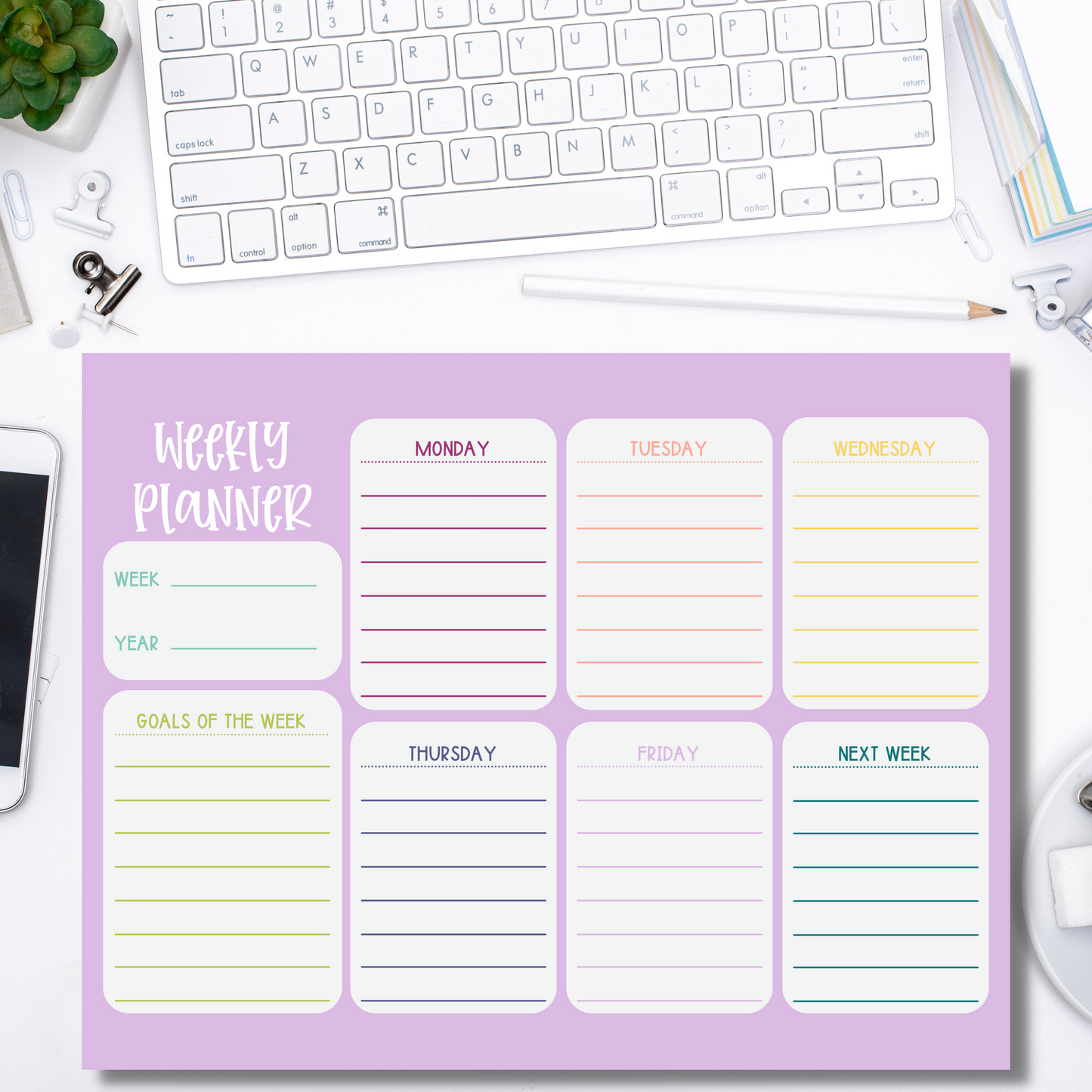 Weekly Planner Notepad (8.5 x 11)