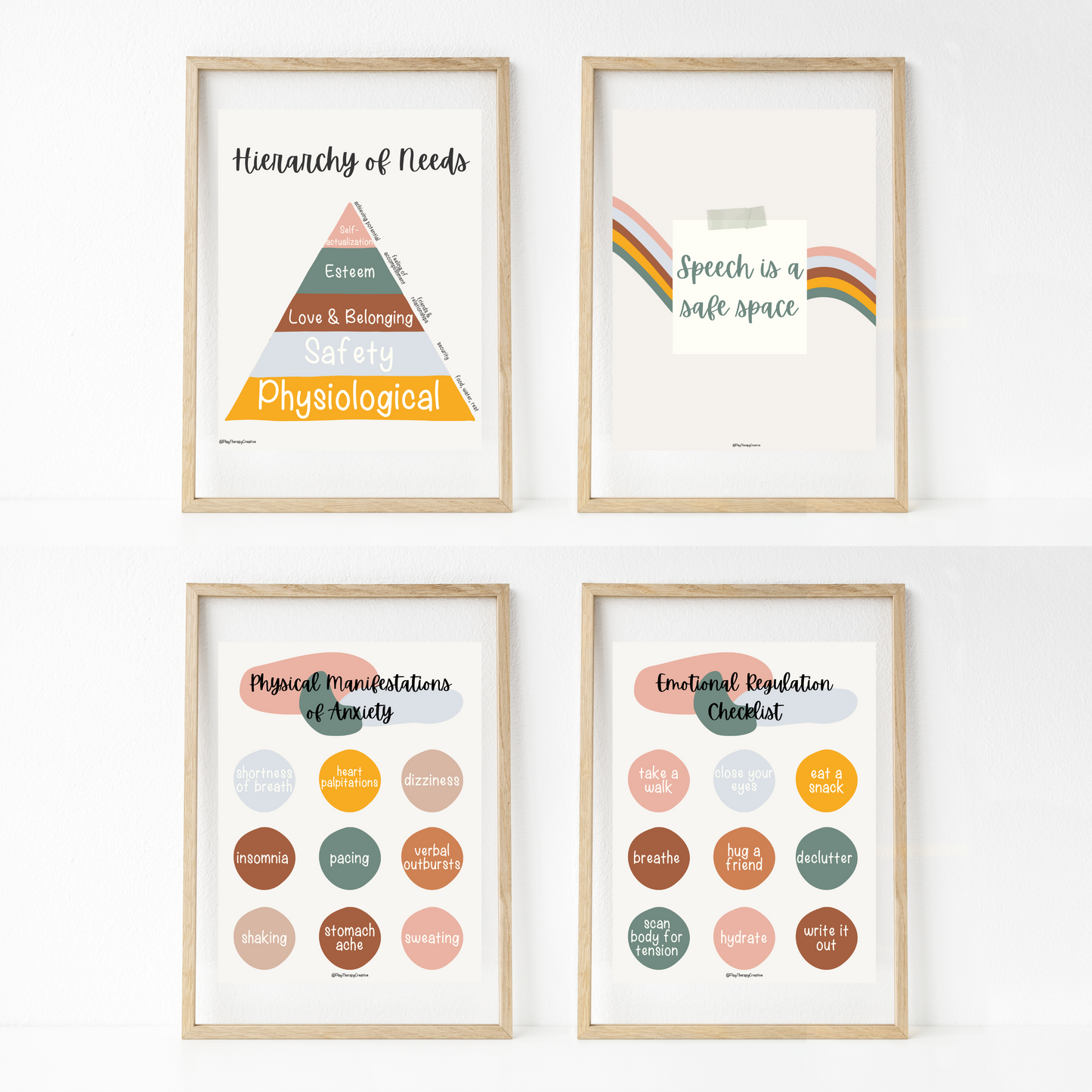 Boho Speech Room Wall Art- Set of 20