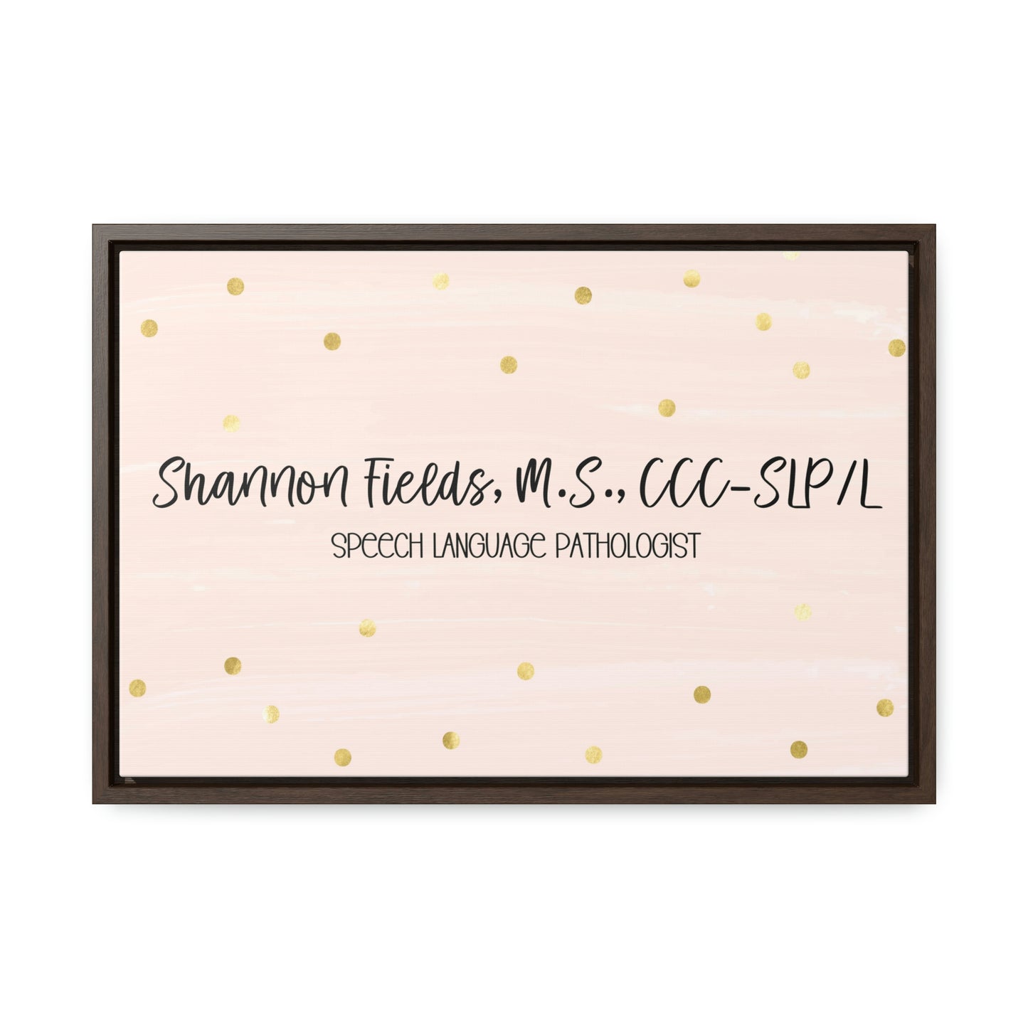 Light Pink + Gold Custom Framed Canvas (18 x 12 in)