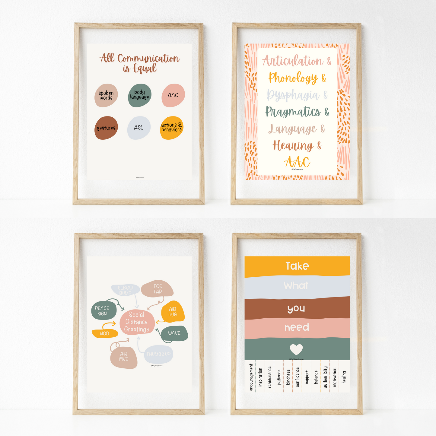 Boho Speech Room Wall Art- Set of 20