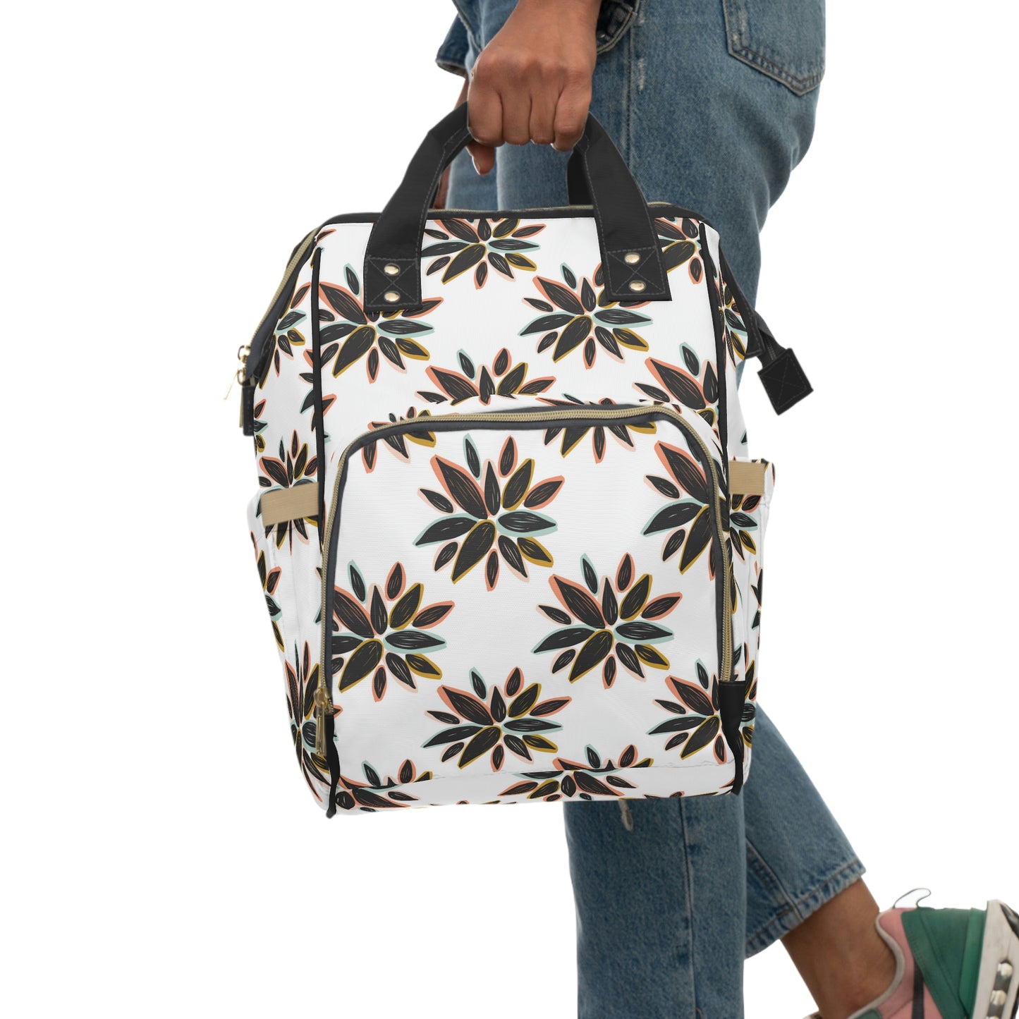 B + W Floral Backpack