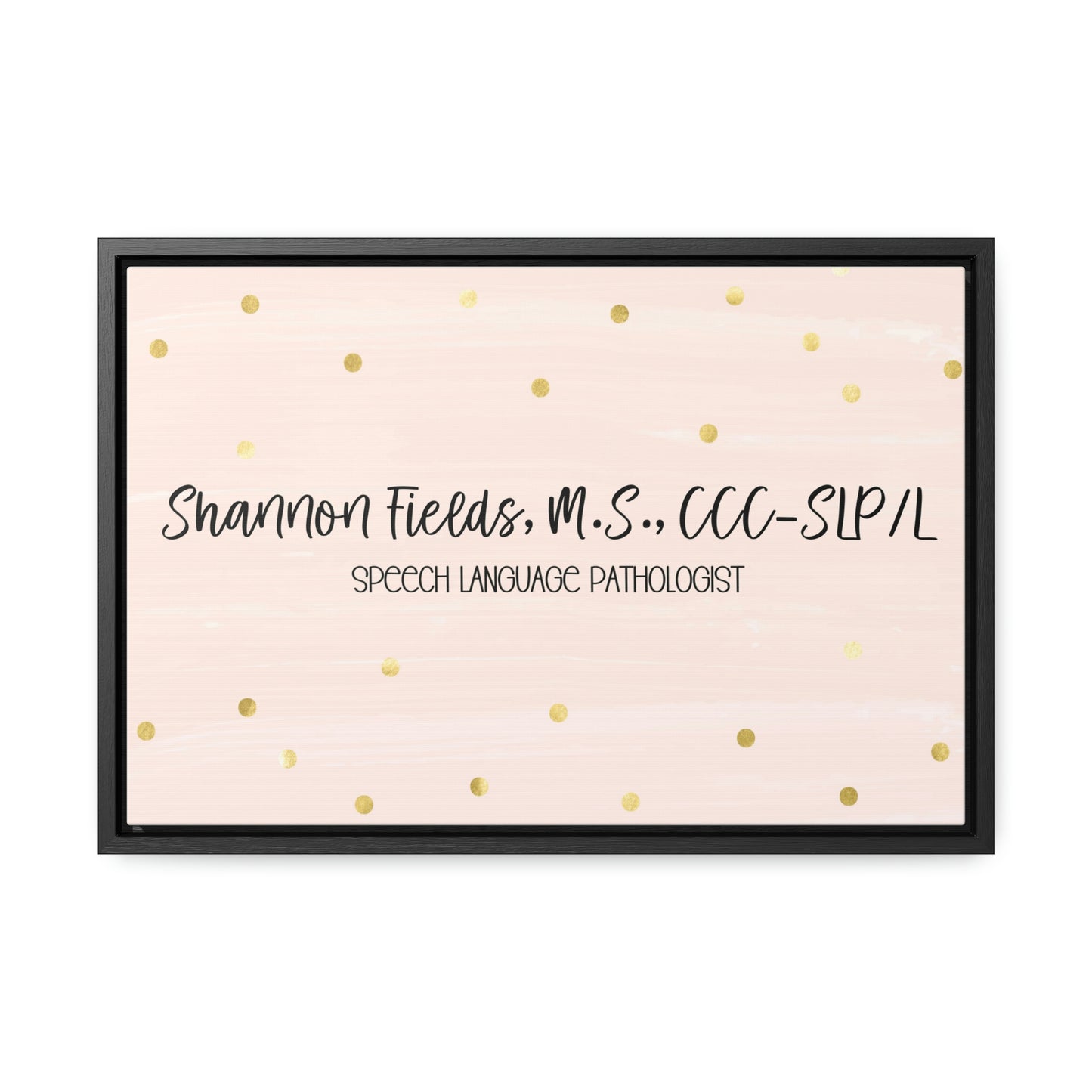 Light Pink + Gold Custom Framed Canvas (18 x 12 in)