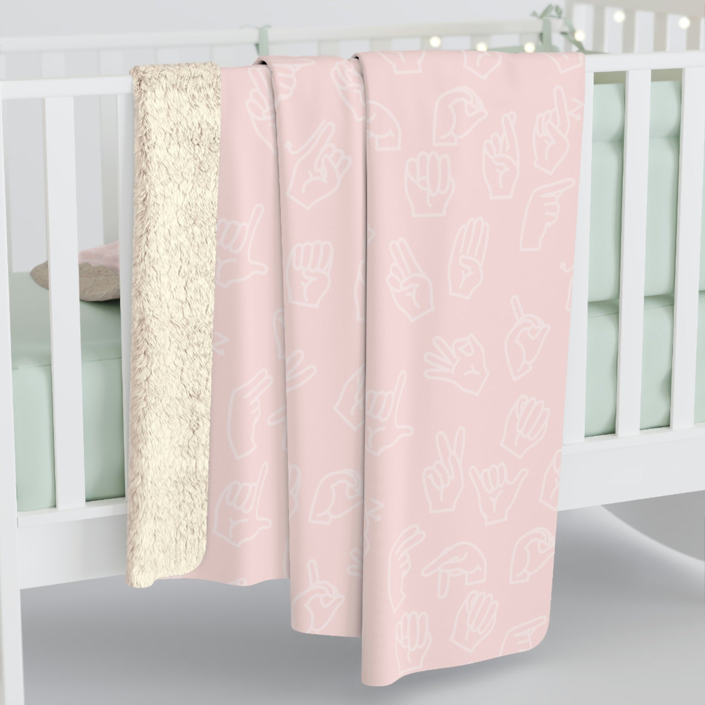 Pink ASL Sherpa Blanket