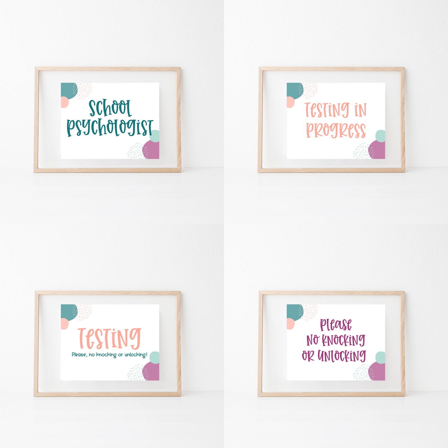 School Psychologist Office Door Signs- Set of 6