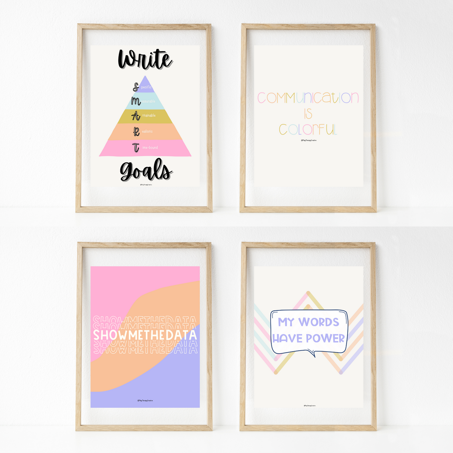 Bright Rainbow Speech Room Wall Art- Set of 20