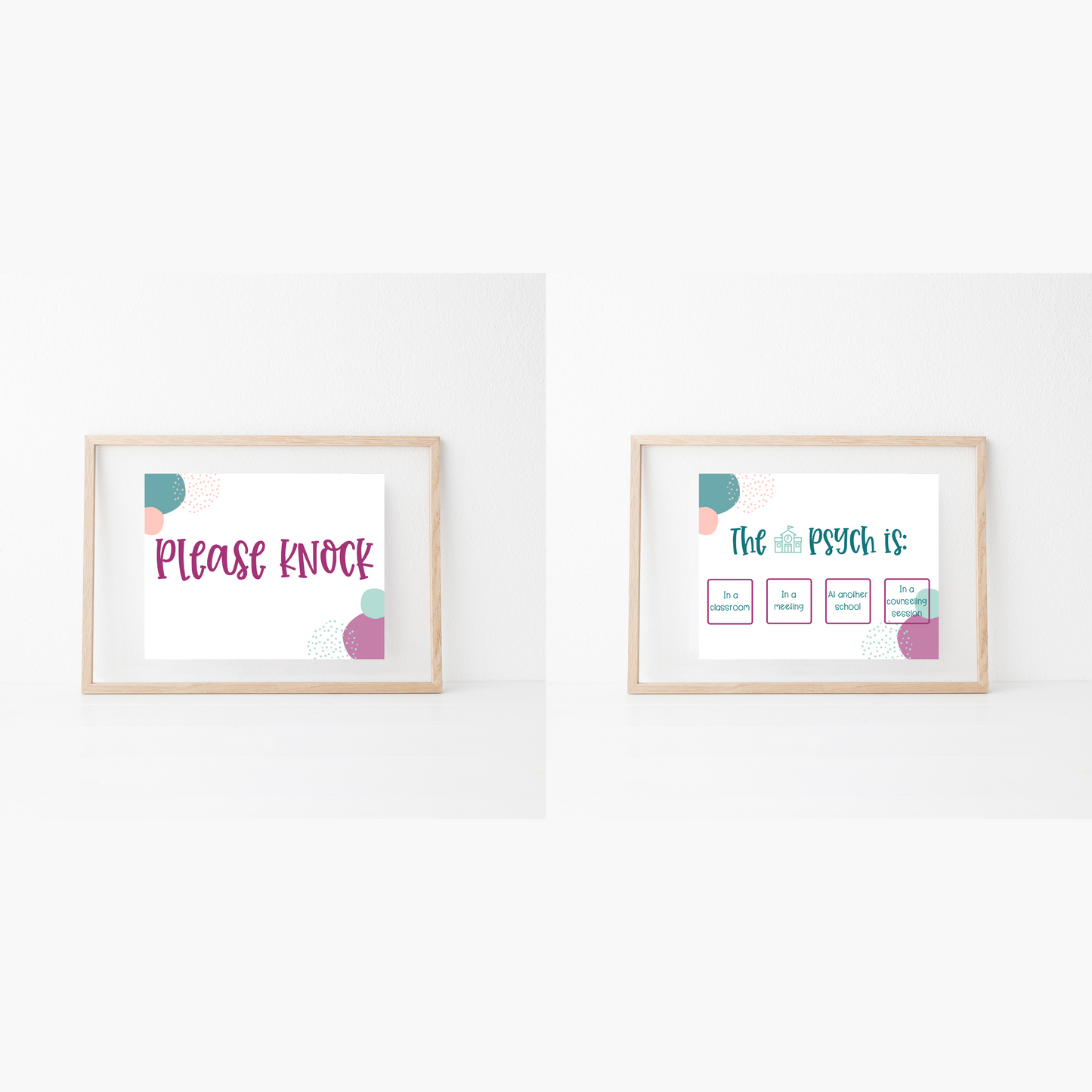 School Psychologist Office Door Signs- Set of 6