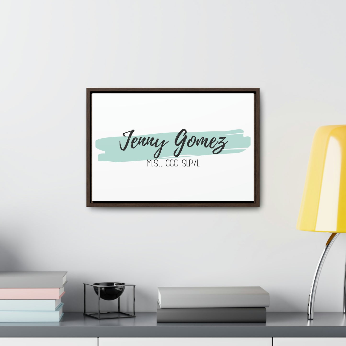 Light Teal Custom Framed Canvas (18 x 12 in)