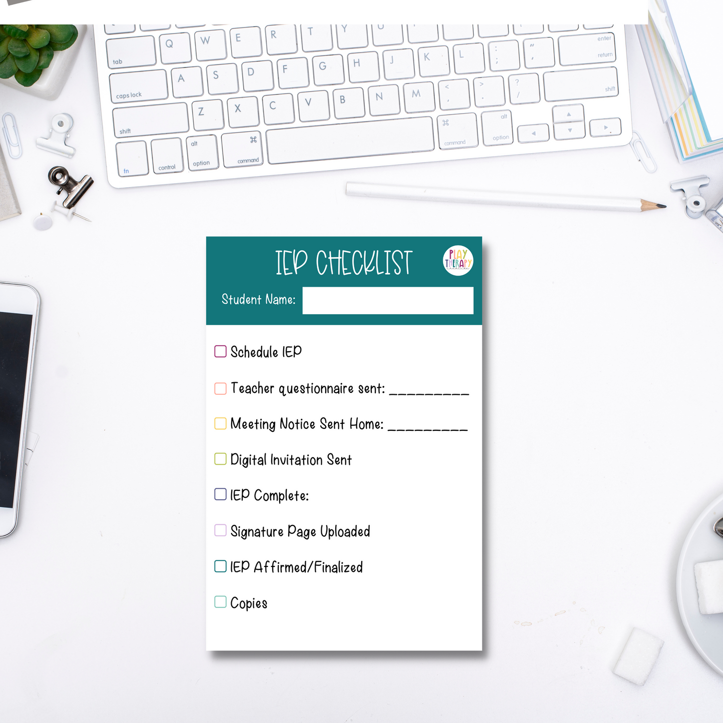 IEP Checklist Sticky Notes (4 x 6 in)