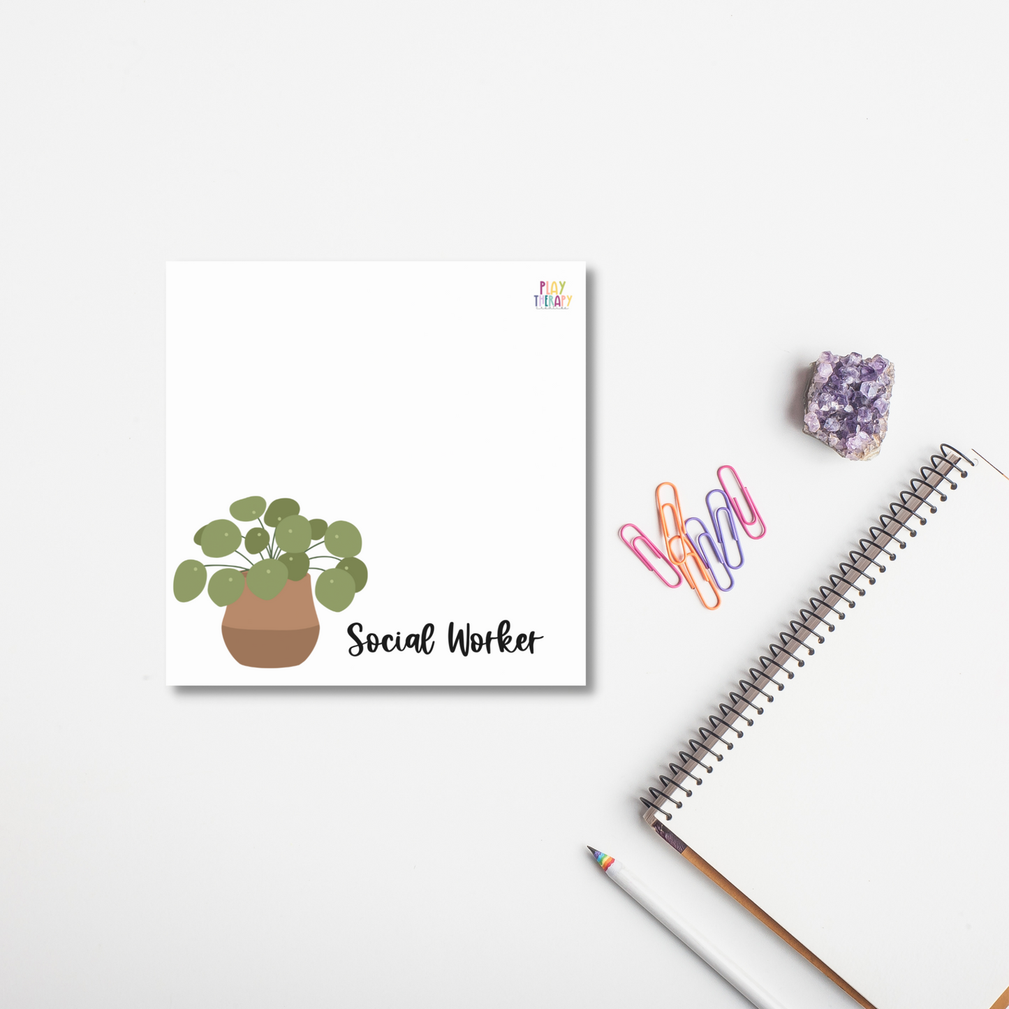 Social Worker Potted Plant Sticky Notes