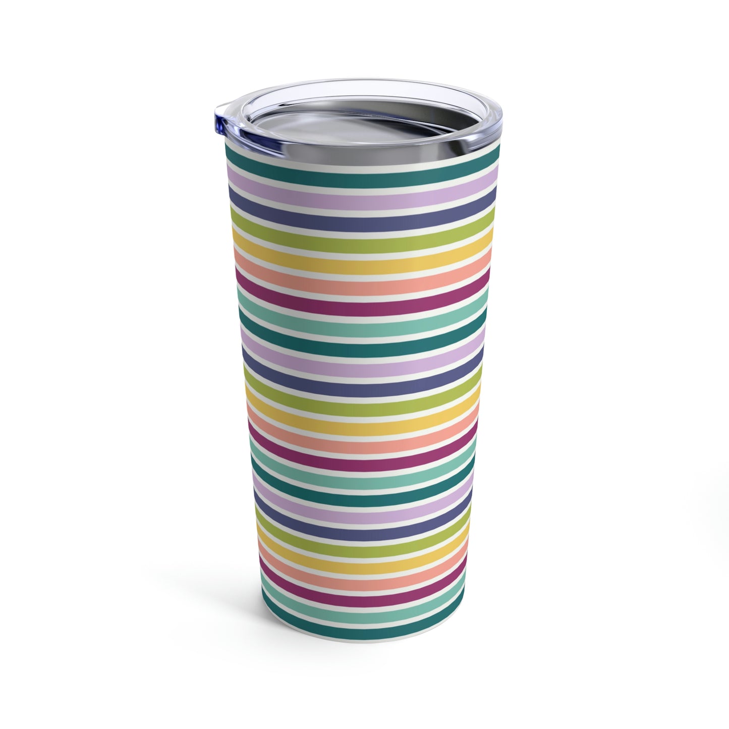 Muted Rainbow Stripe Tumbler 20oz