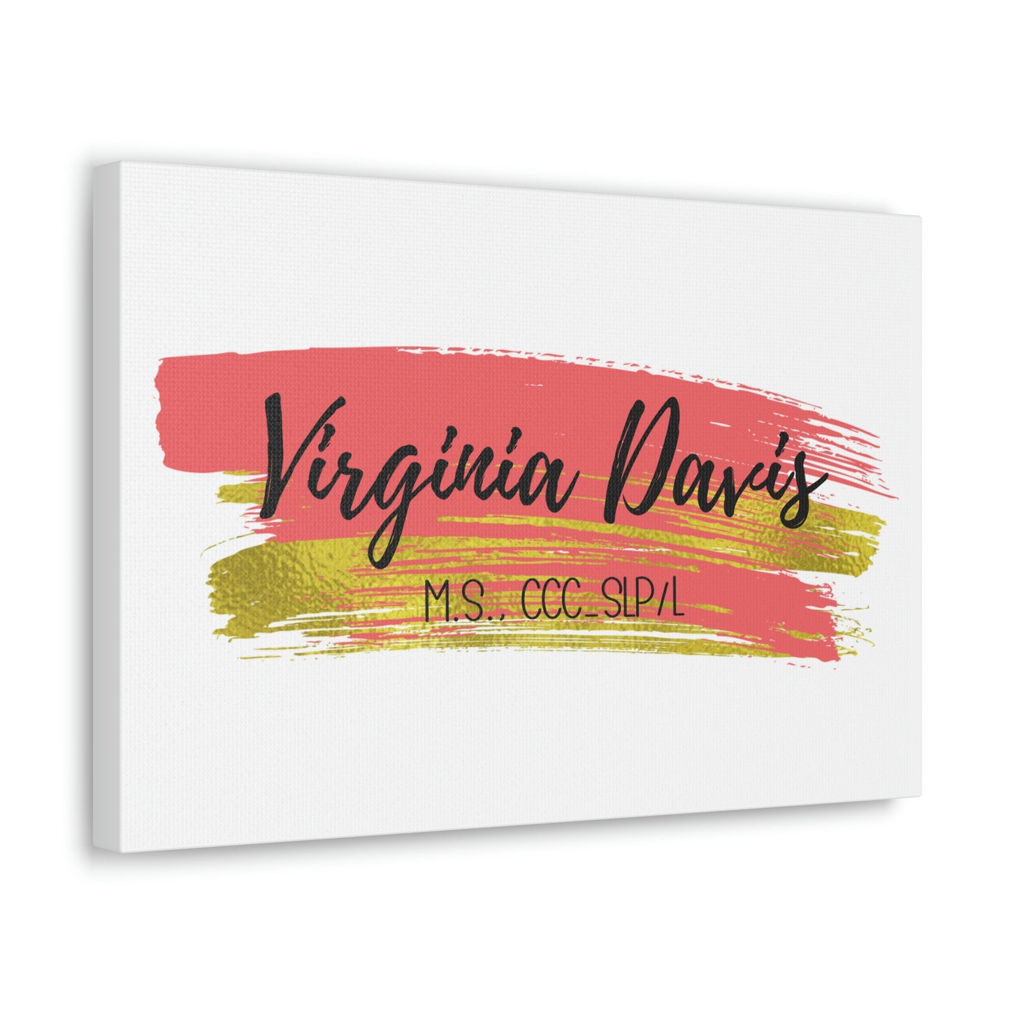 Coral + Gold Custom Canvas (18 x 12 in)