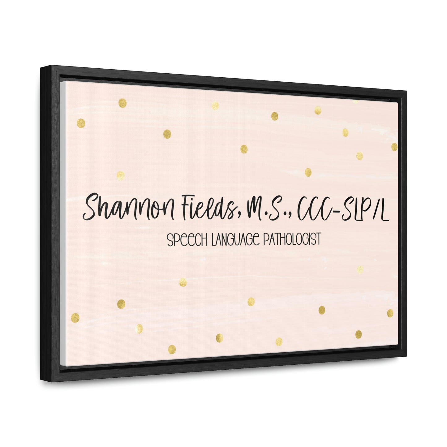 Light Pink + Gold Custom Framed Canvas (18 x 12 in)