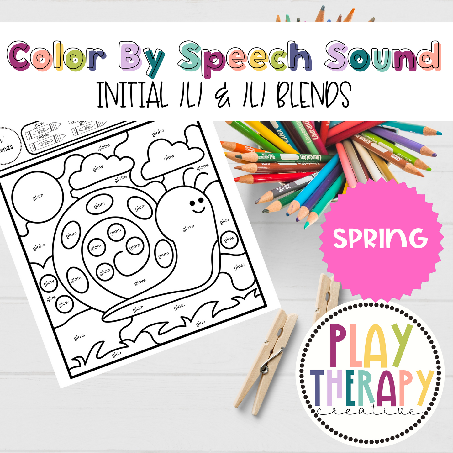 /l/ Sound Spring Themed Color-by-Speech-Sounds for Speech Therapy
