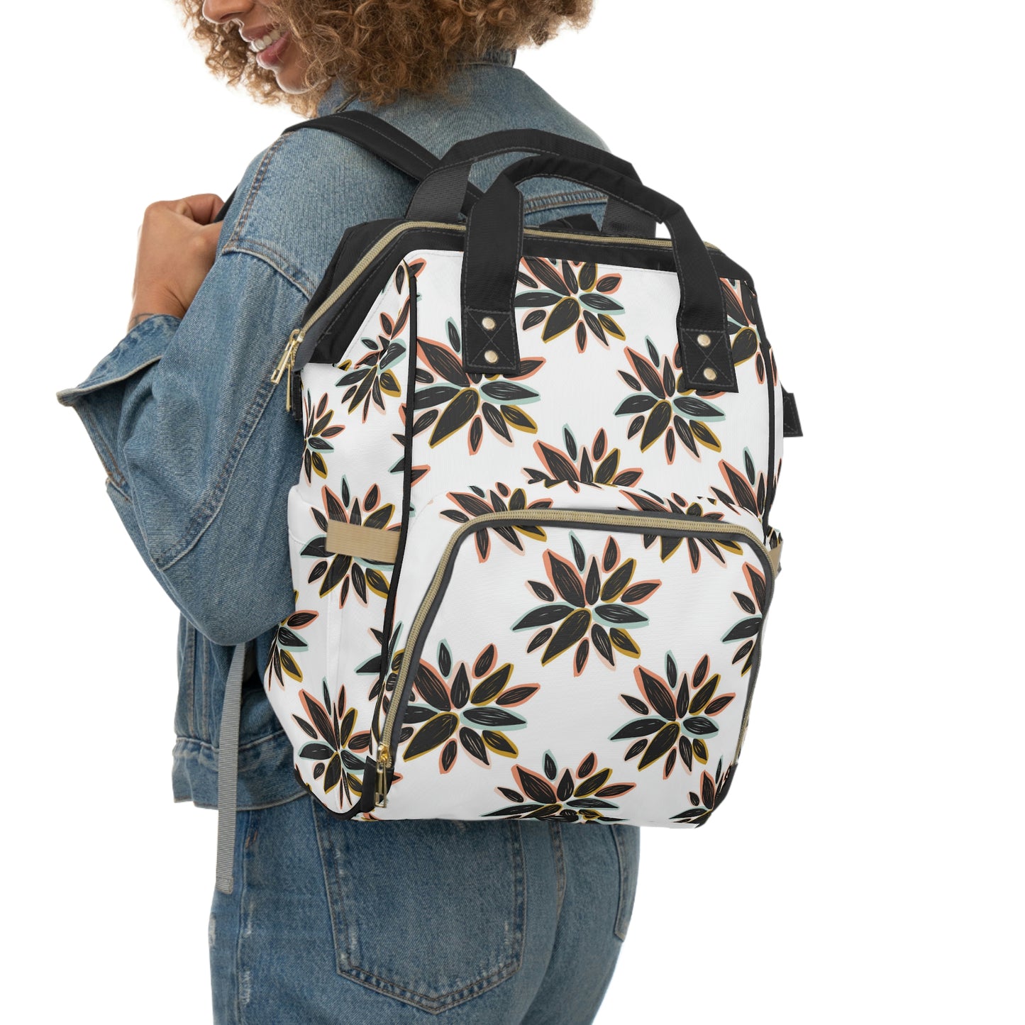 B + W Floral Backpack