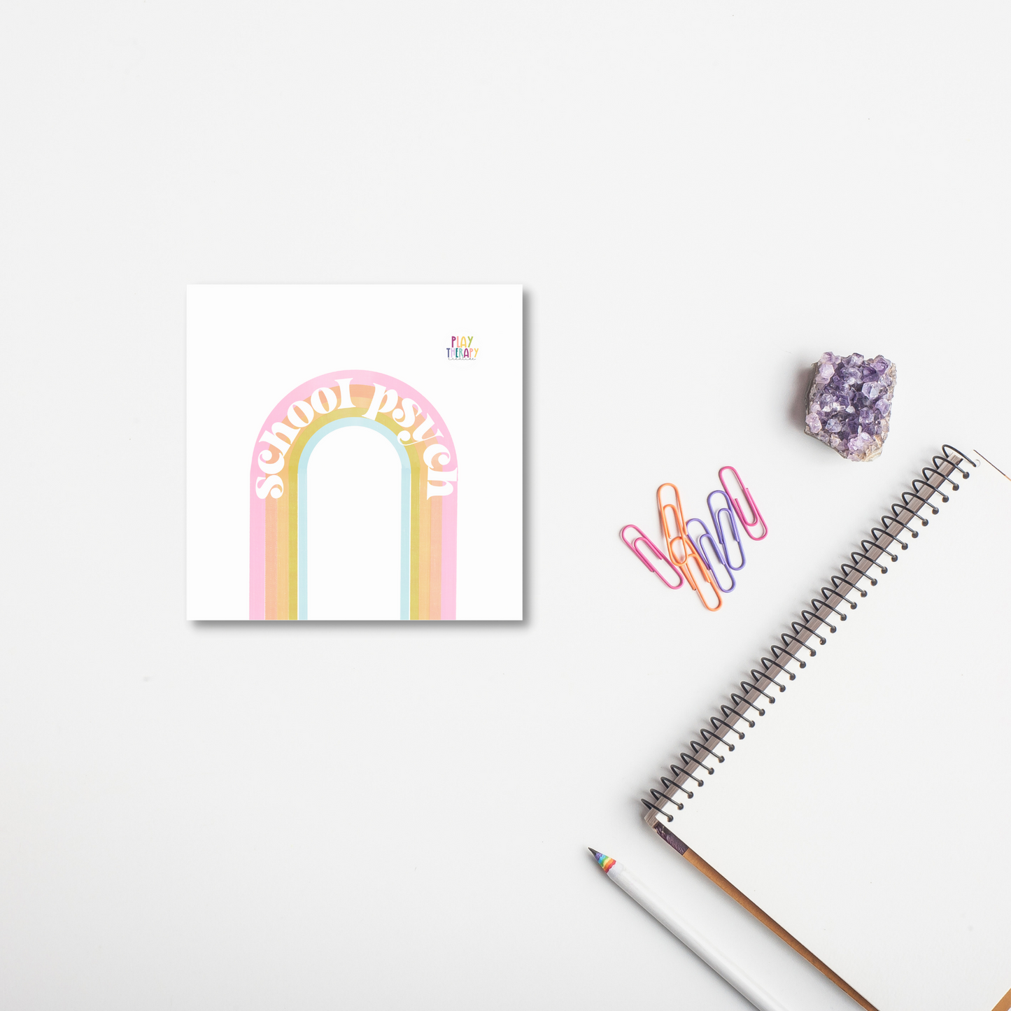 School Psych Bright Rainbow Sticky Notes