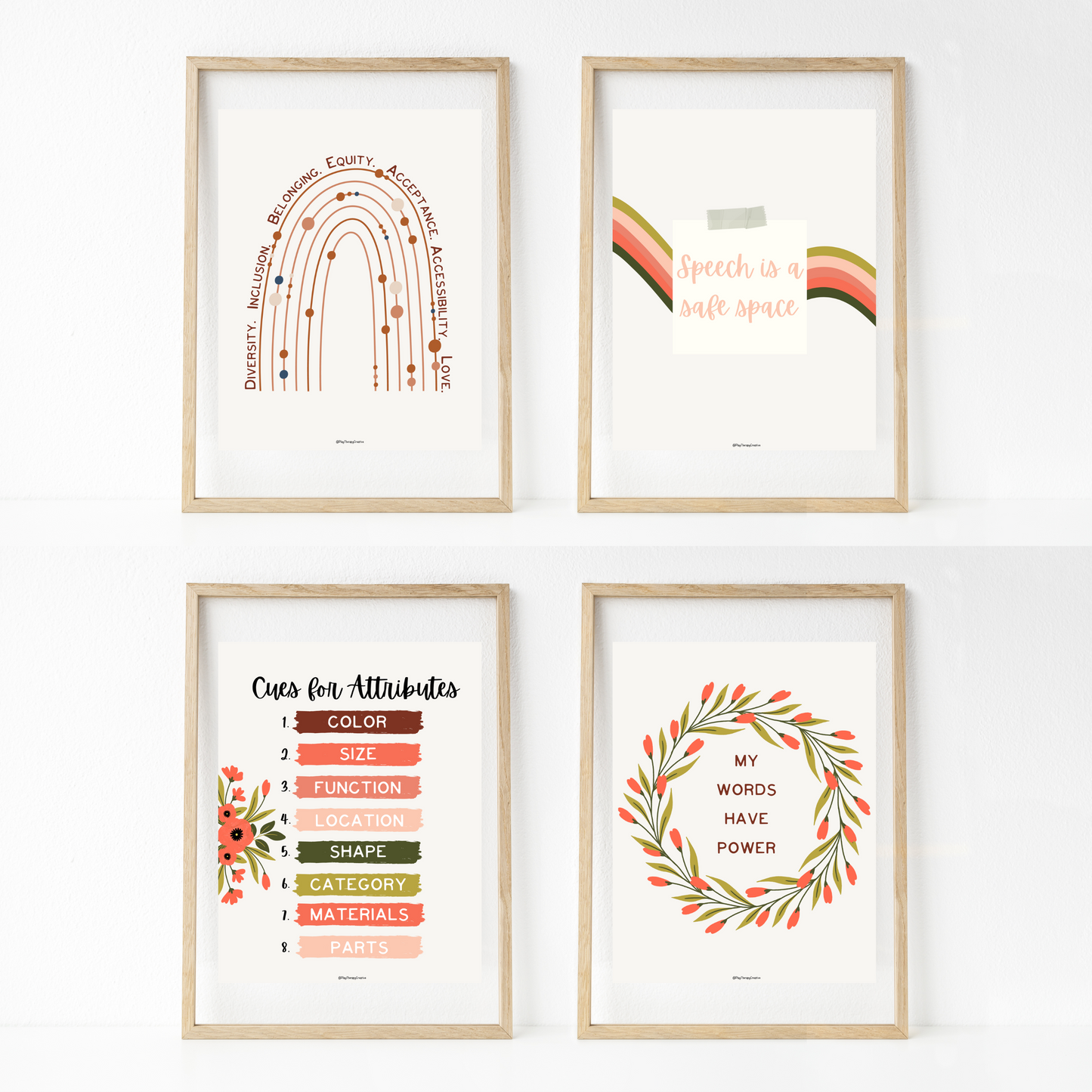 Poppy Speech Room Wall Art- Set of 20