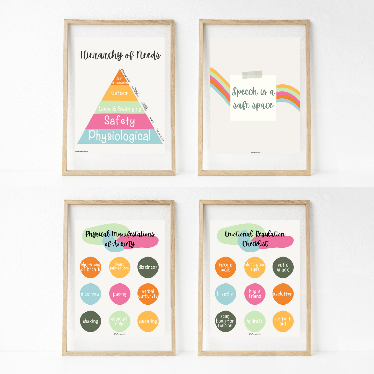 Tropical Floral Speech Room Wall Art- Set of 20