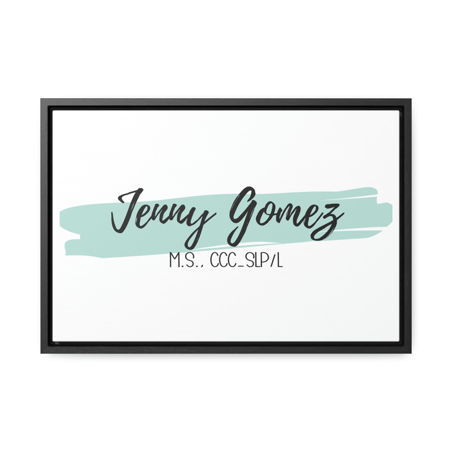 Light Teal Custom Framed Canvas (18 x 12 in)