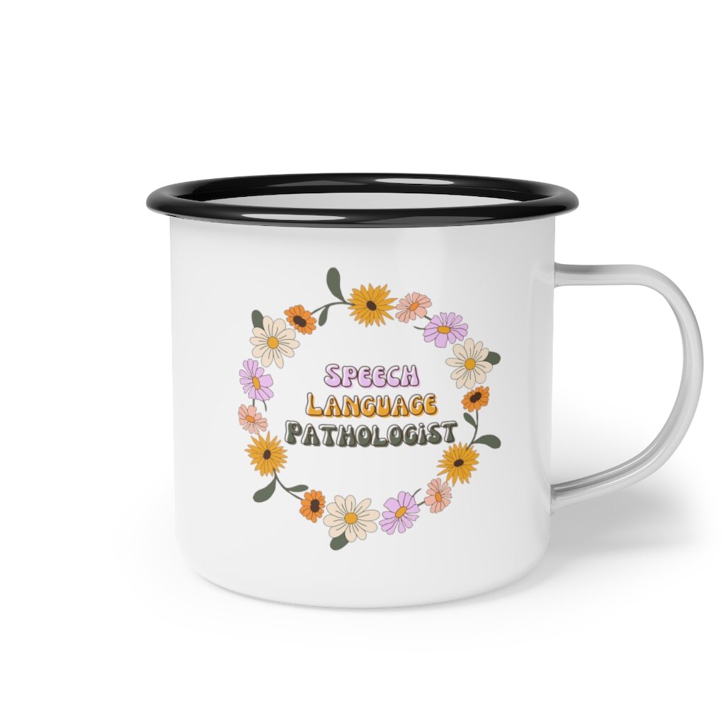 Customizable Floral Wreath Camp Mug 12oz