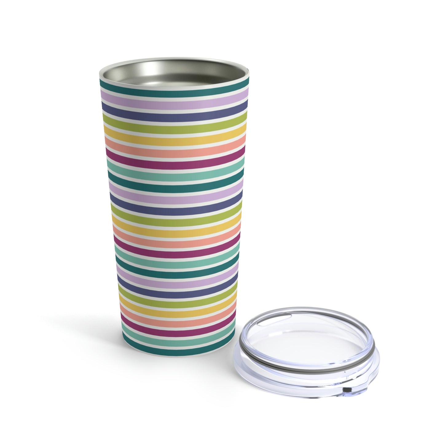 Muted Rainbow Stripe Tumbler 20oz