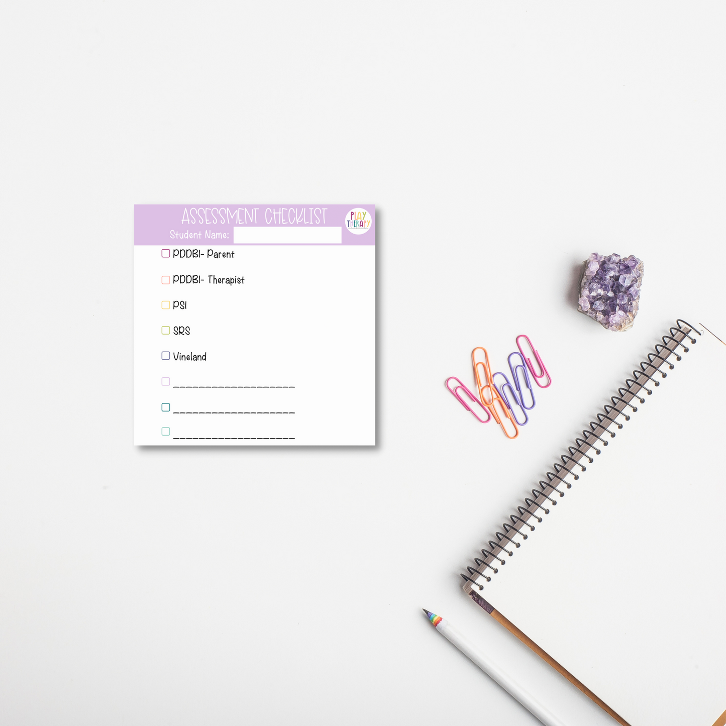 Assessment Checklist Sticky Notes (Purple)
