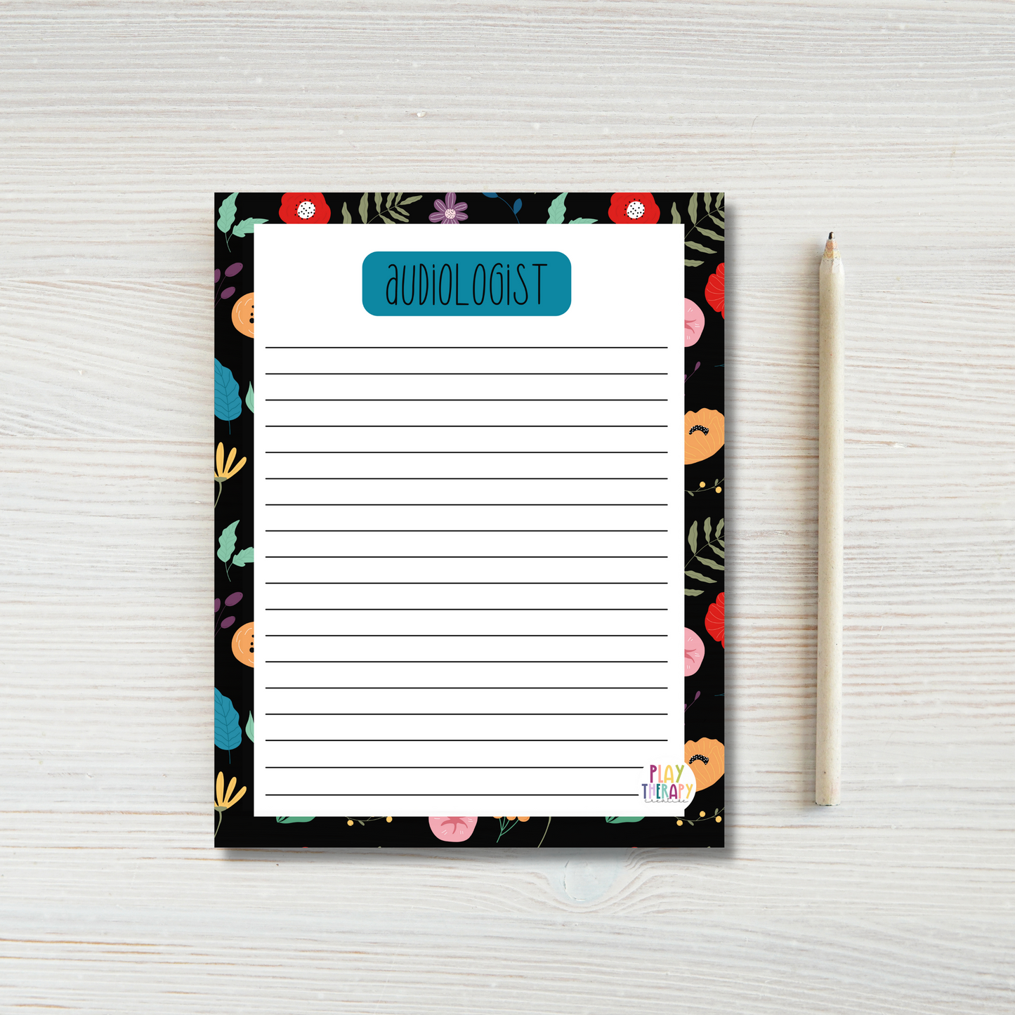 Floral Audiologist Notepad