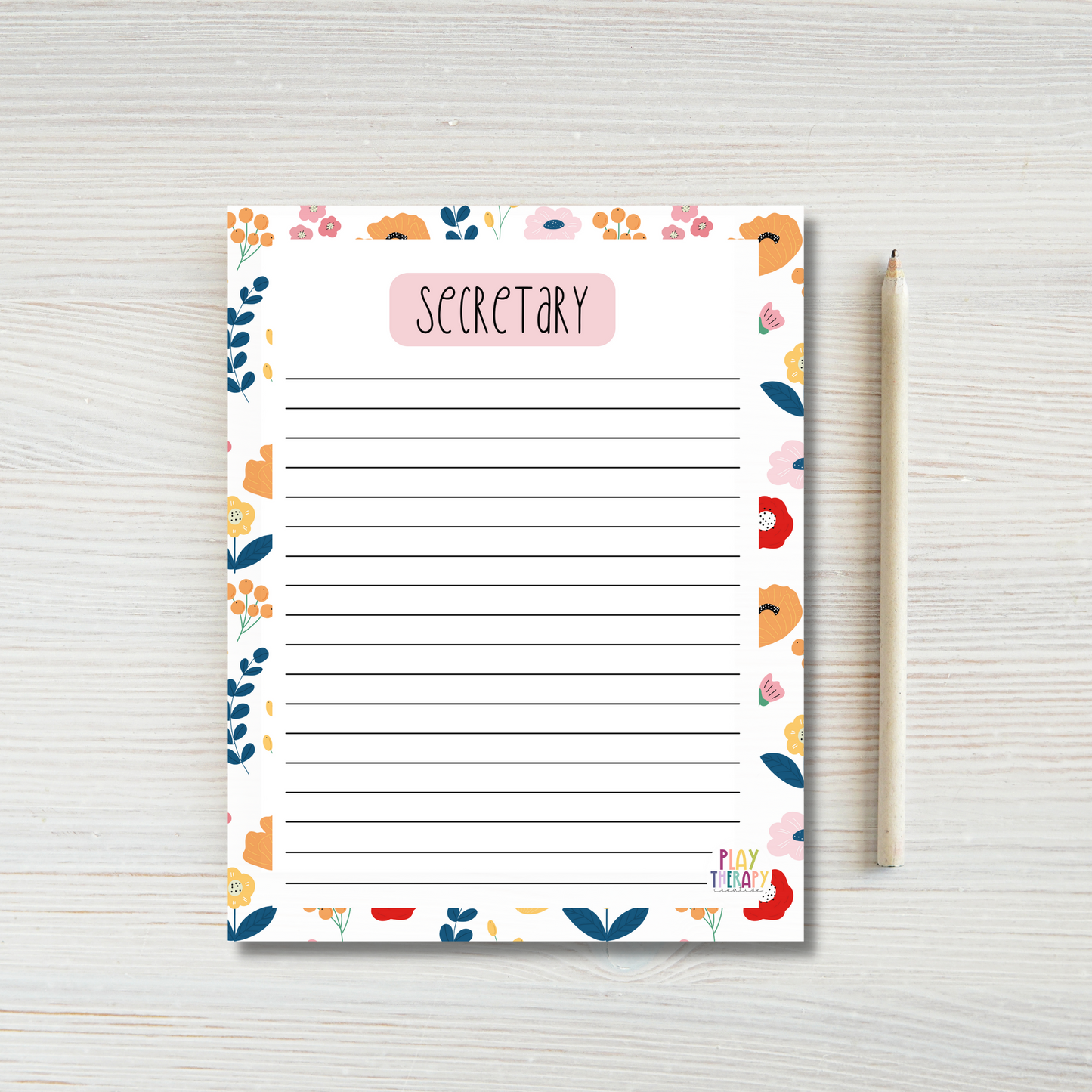 Secretary Floral Notepad