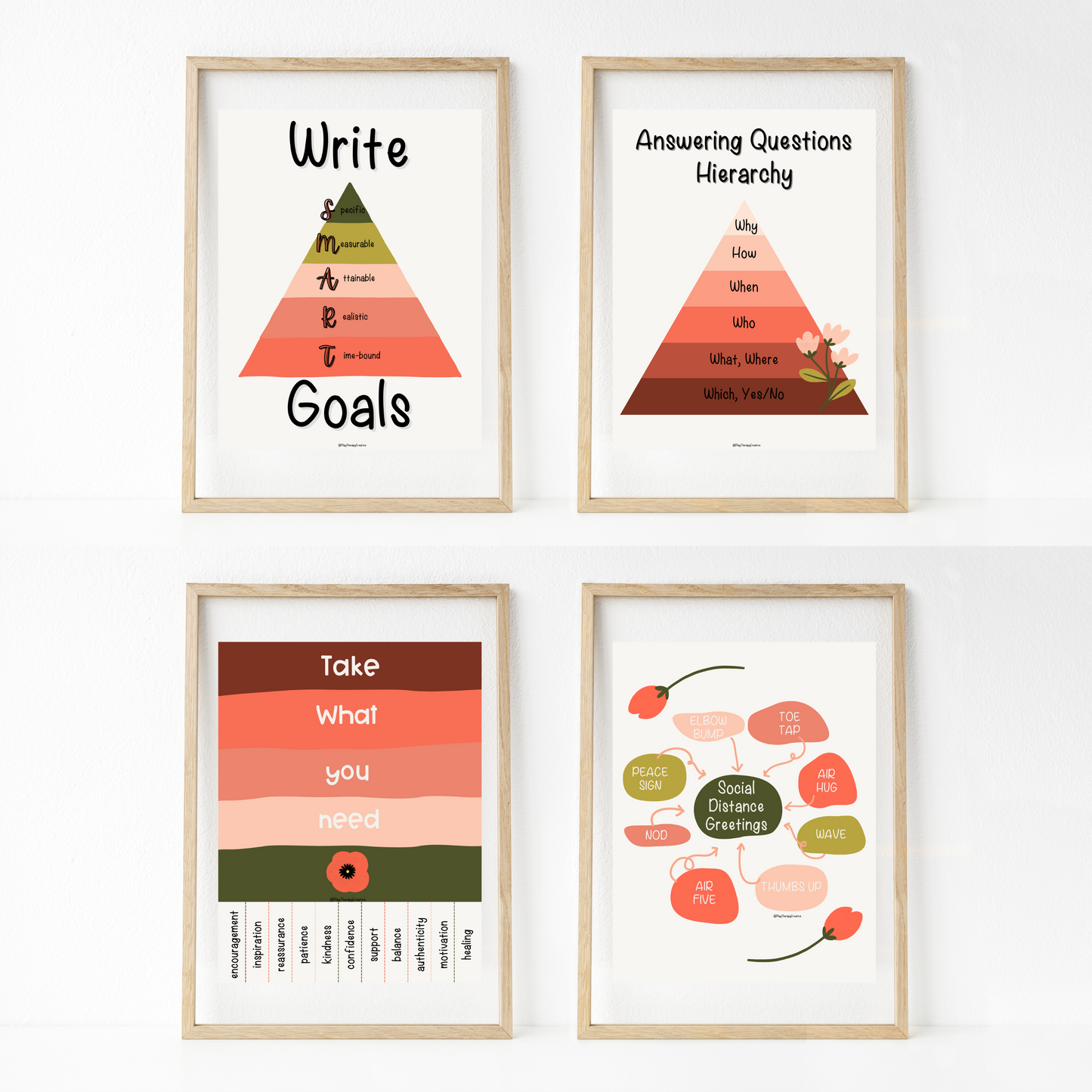 Poppy Speech Room Wall Art- Set of 20