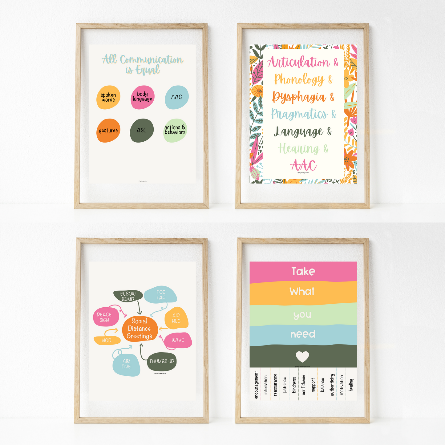 Tropical Floral Speech Room Wall Art- Set of 20