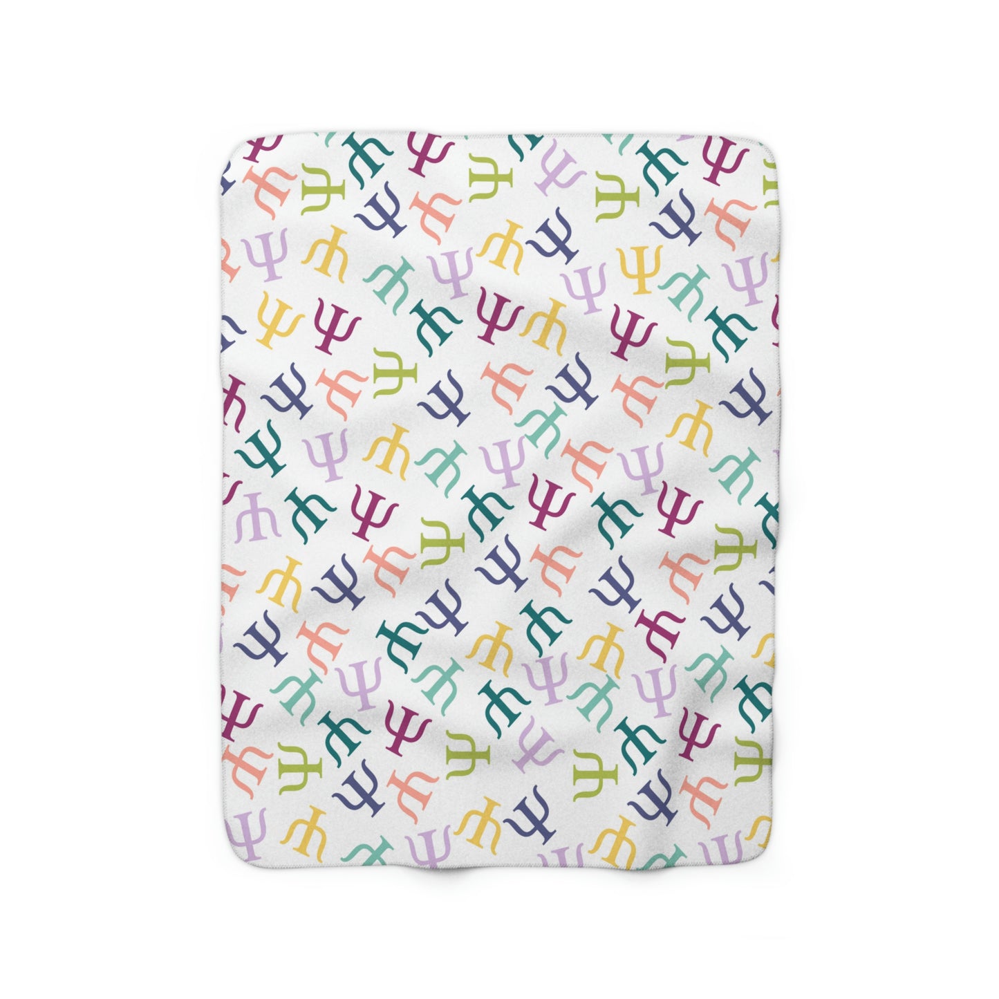 Muted Rainbow Psych Symbol Sherpa Blanket