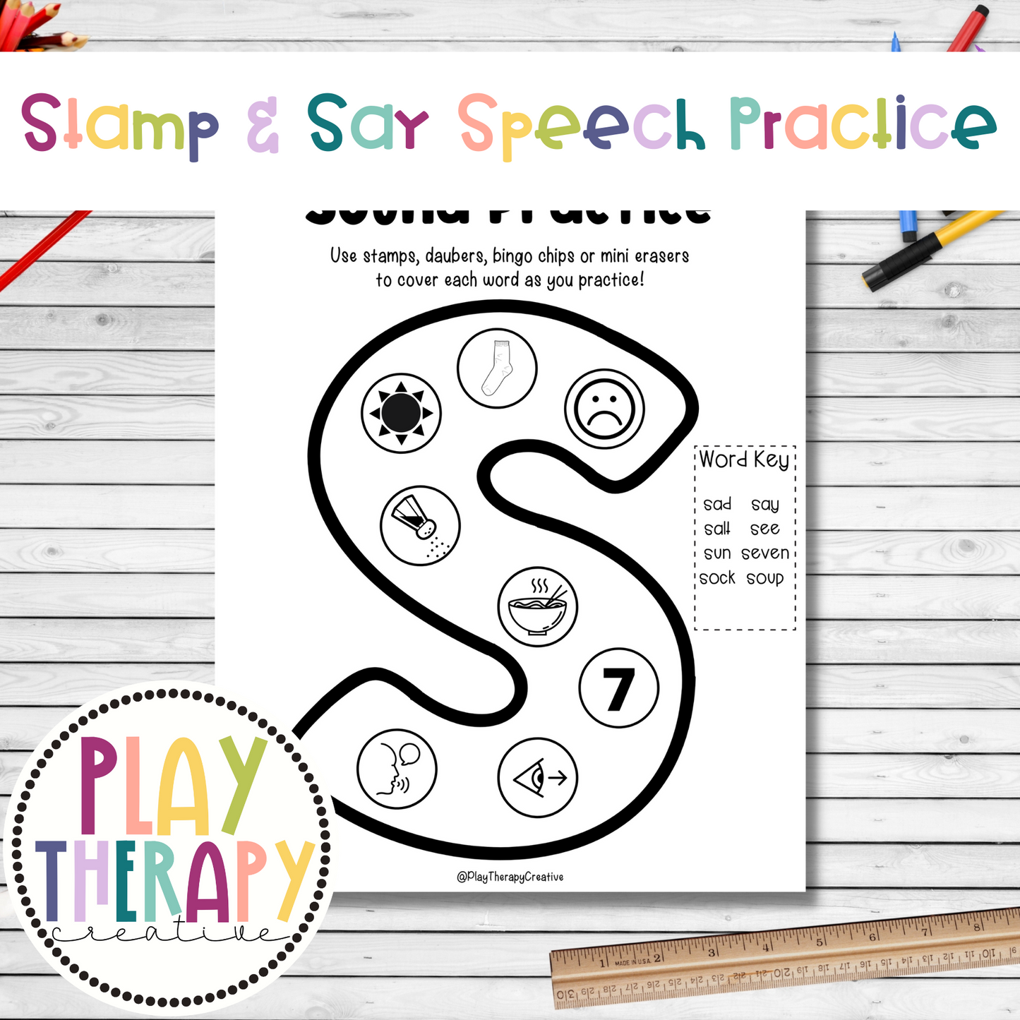 Stamp & Say Speech Sound Practice for Articulation Speech Therapy
