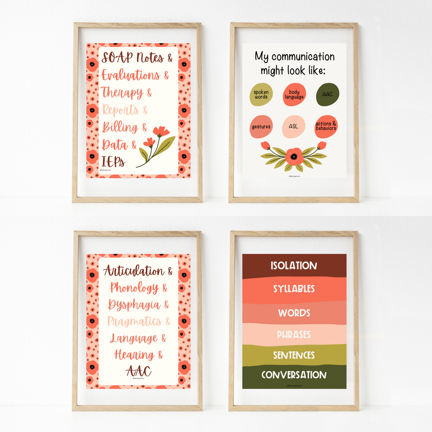 Poppy Speech Room Wall Art- Set of 20