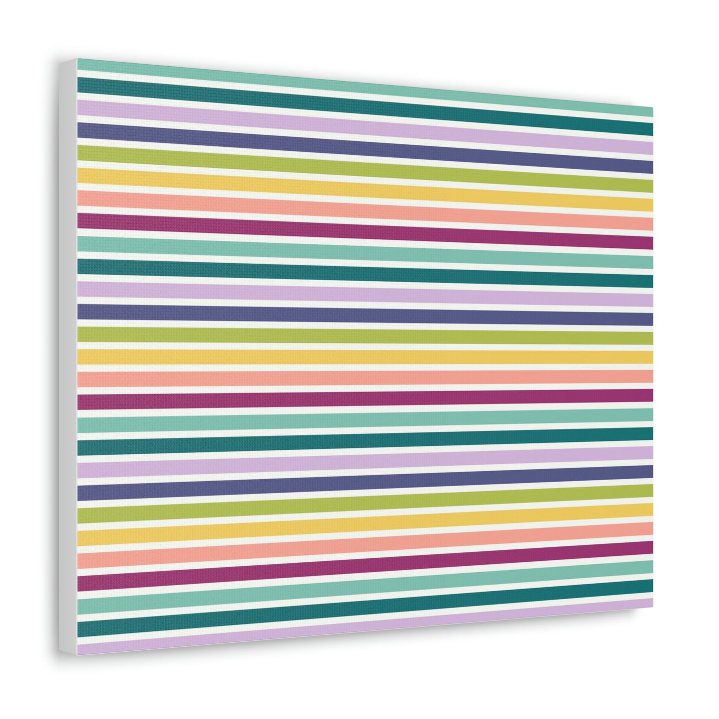 Muted Rainbow Stripes Canvas Print (20 x 16 in)