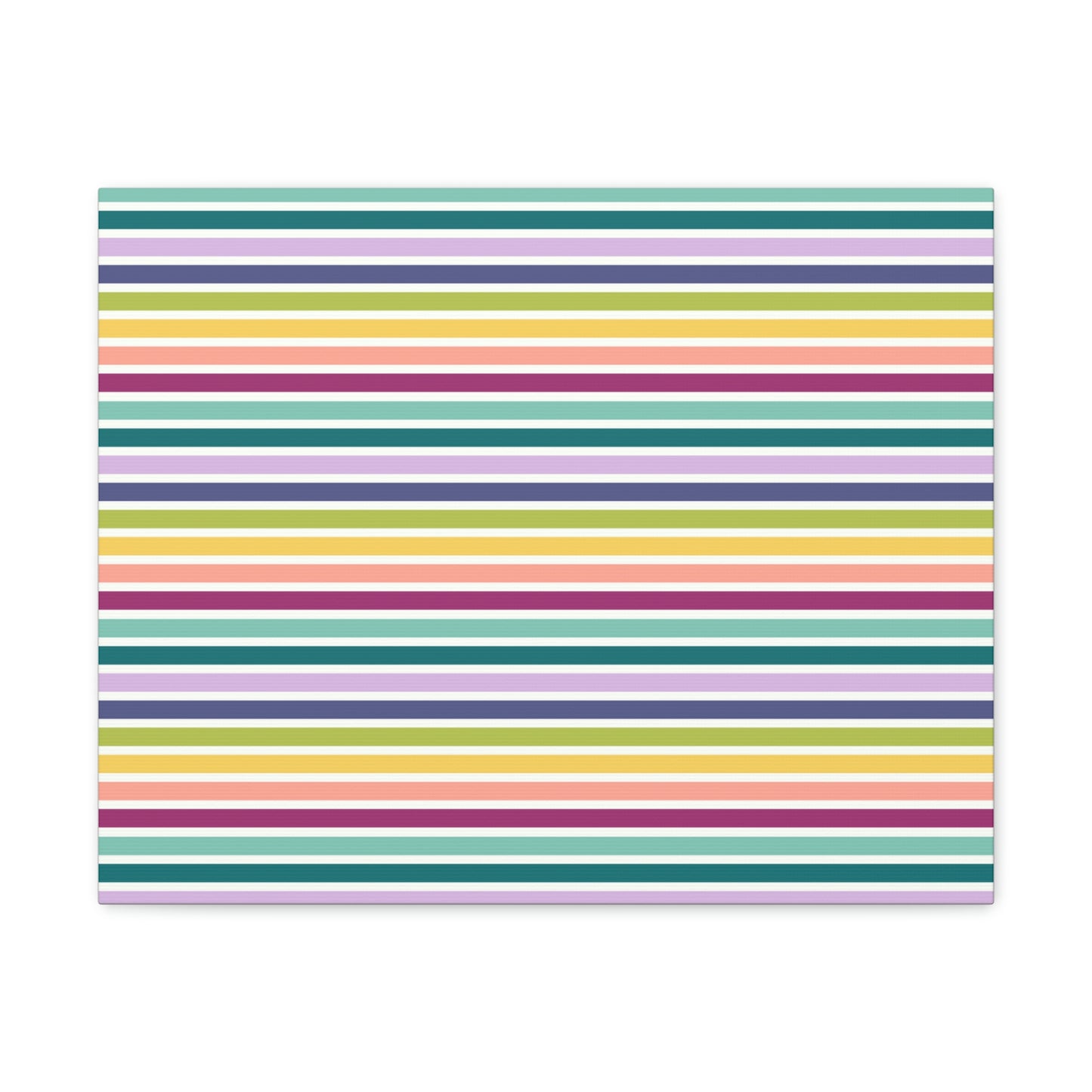 Muted Rainbow Stripes Canvas Print (20 x 16 in)