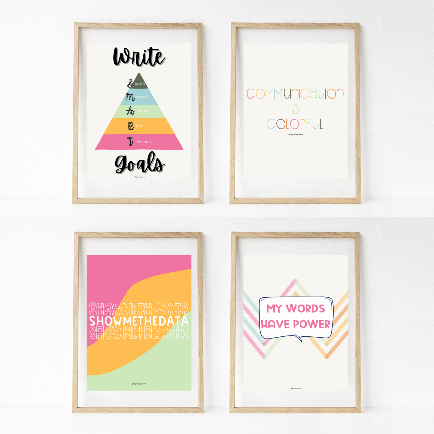 Tropical Floral Speech Room Wall Art- Set of 20