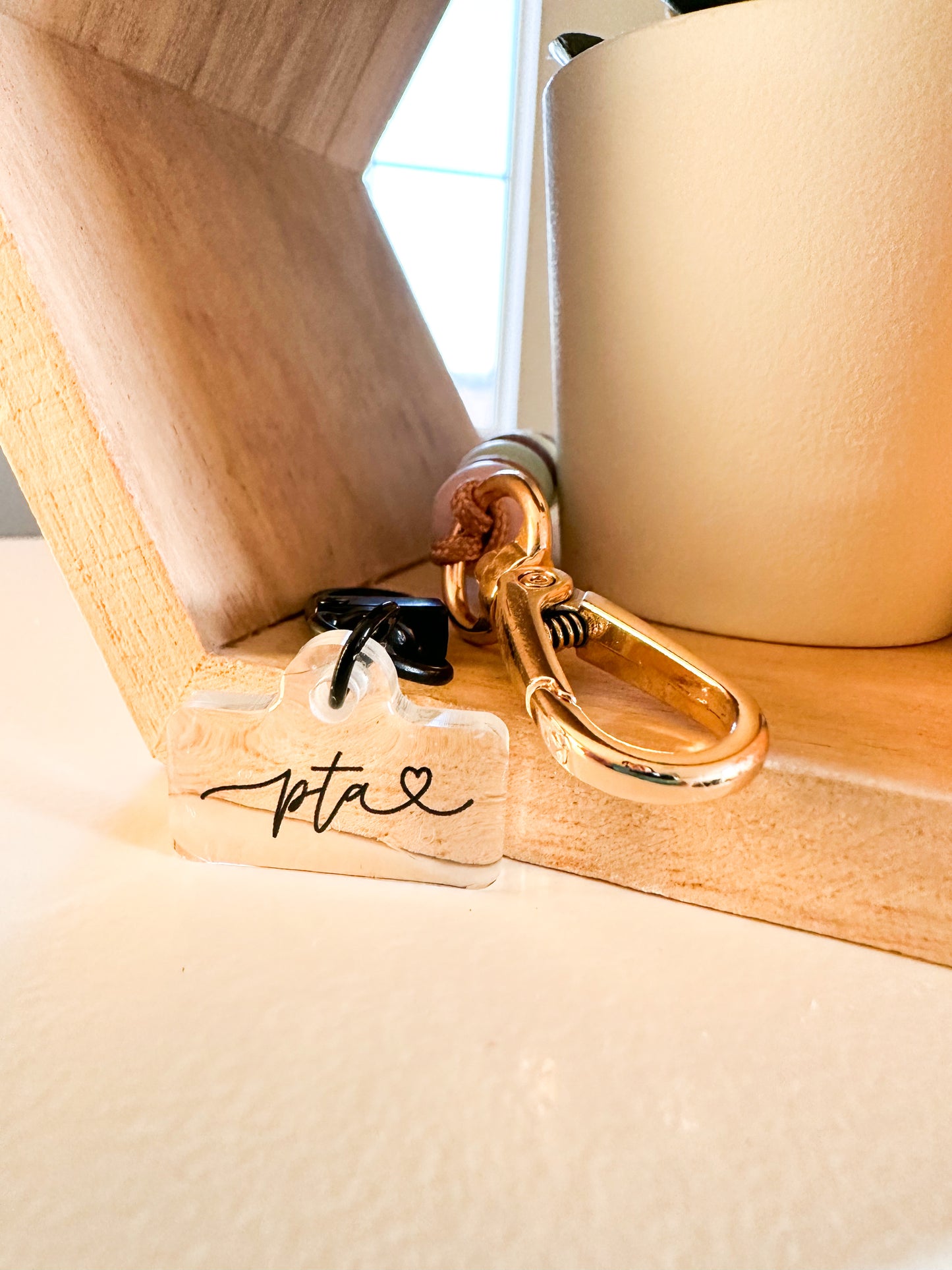PTA Love Script Badge Charm