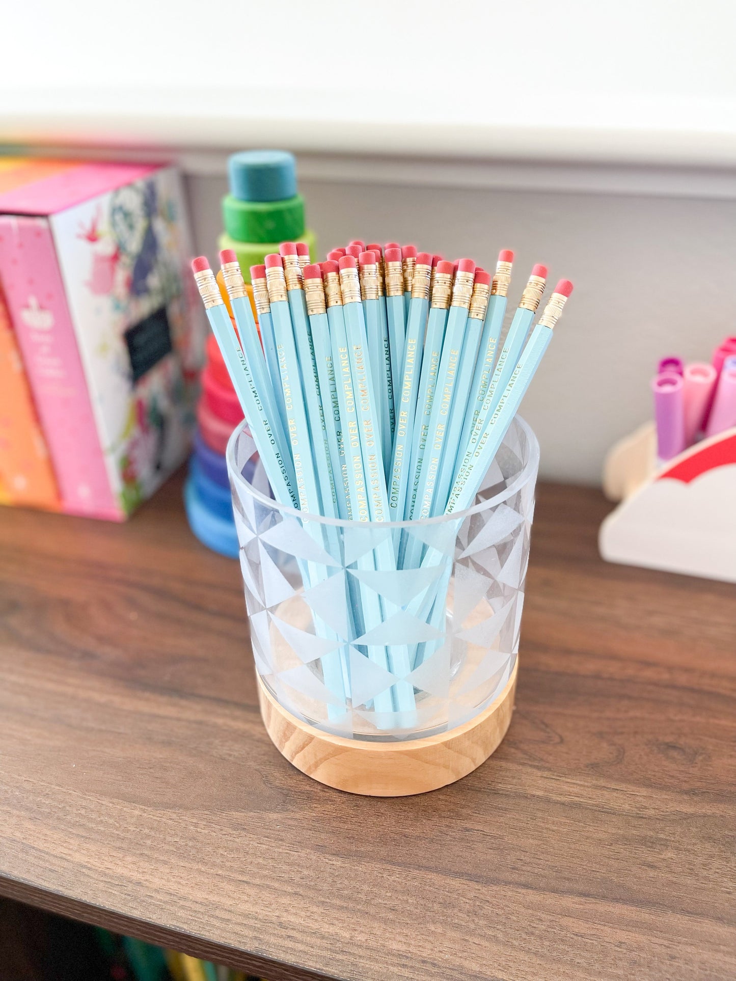 Compassion Over Compliance Pencil (Blue)