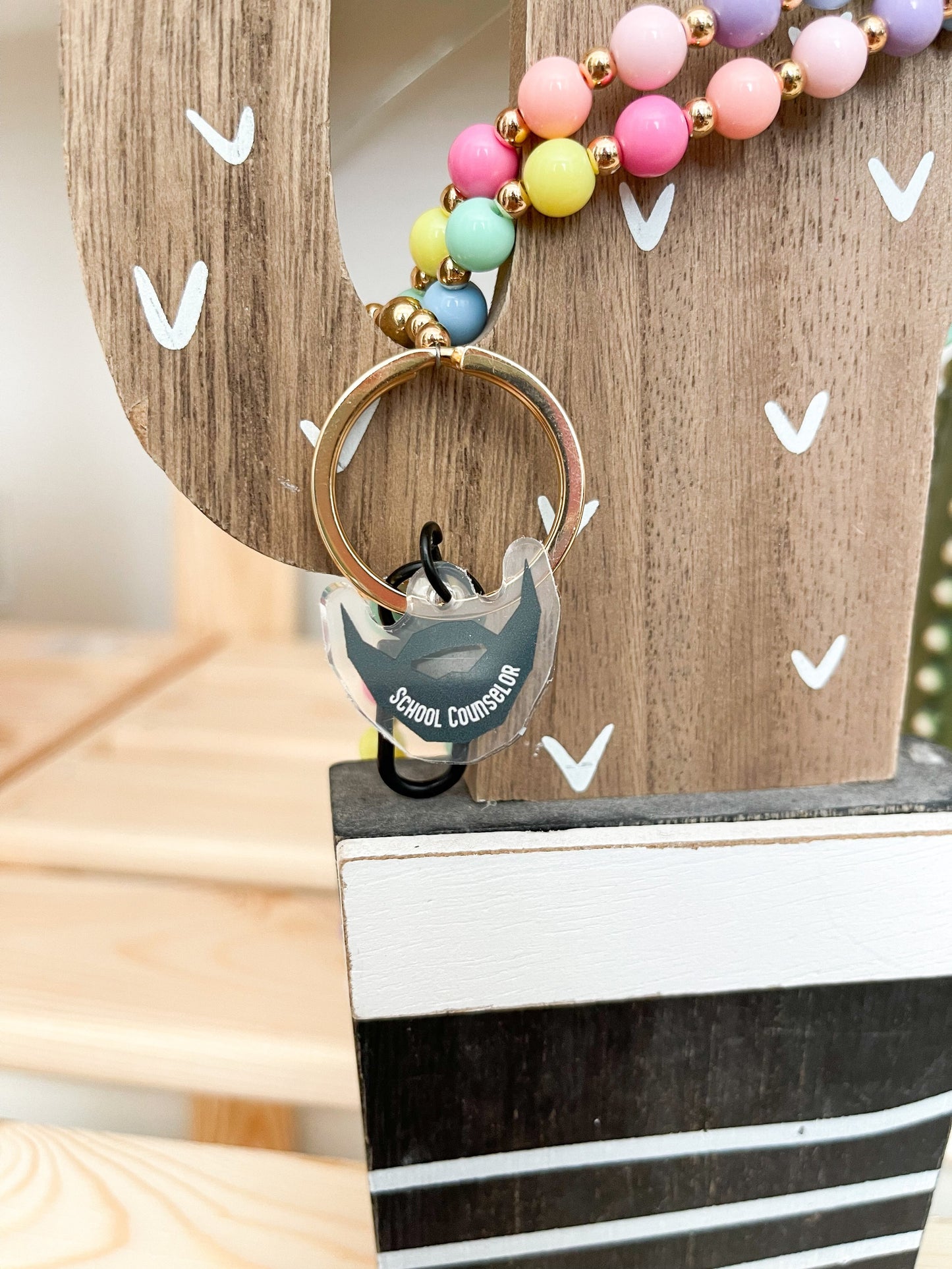 School Counselor Beard Badge Charm