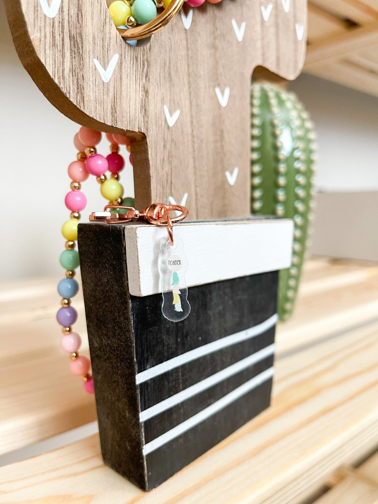 Teacher Tassel Balloon Badge Charm