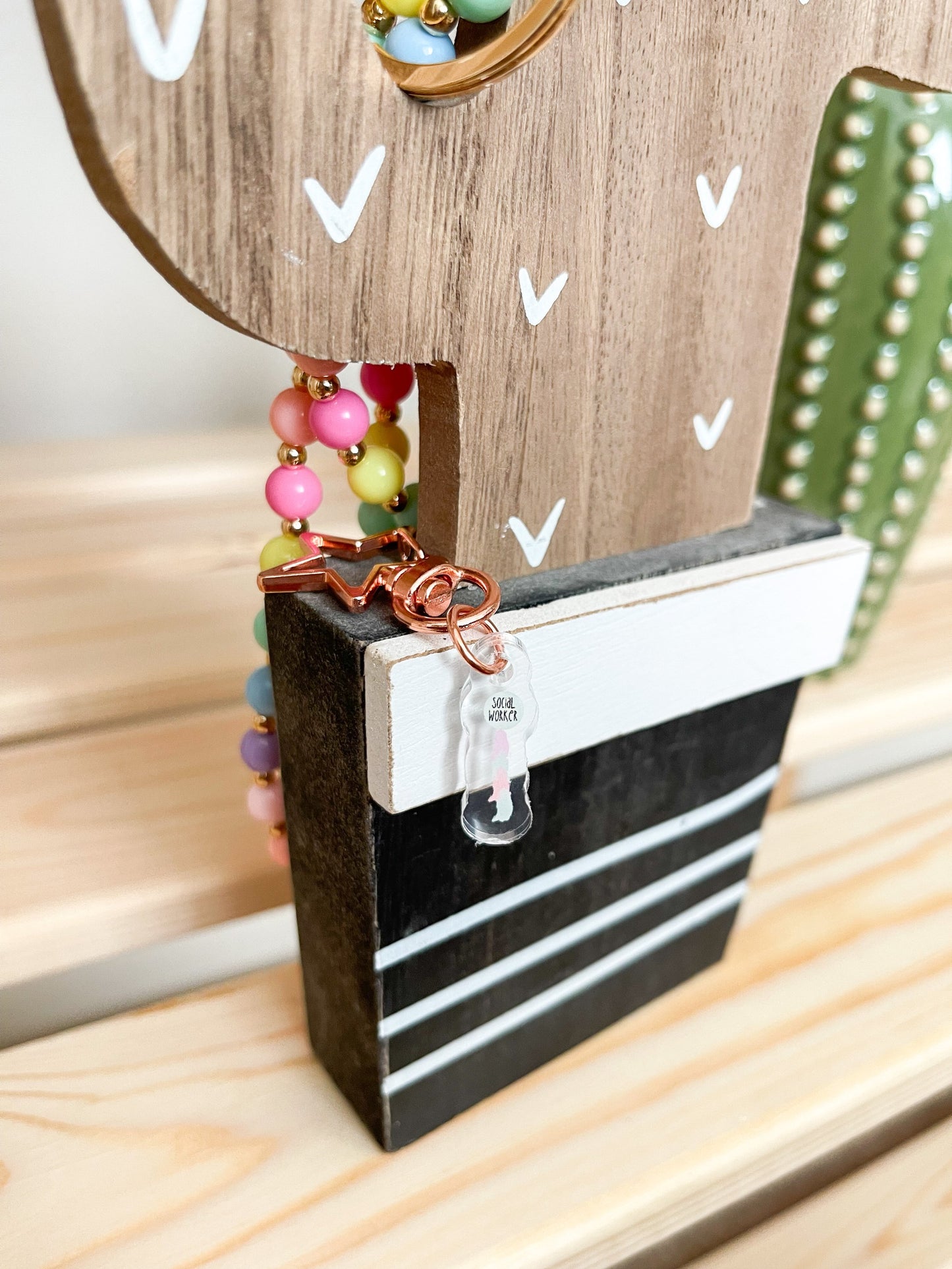 Social Worker Tassel Balloon Badge Charm